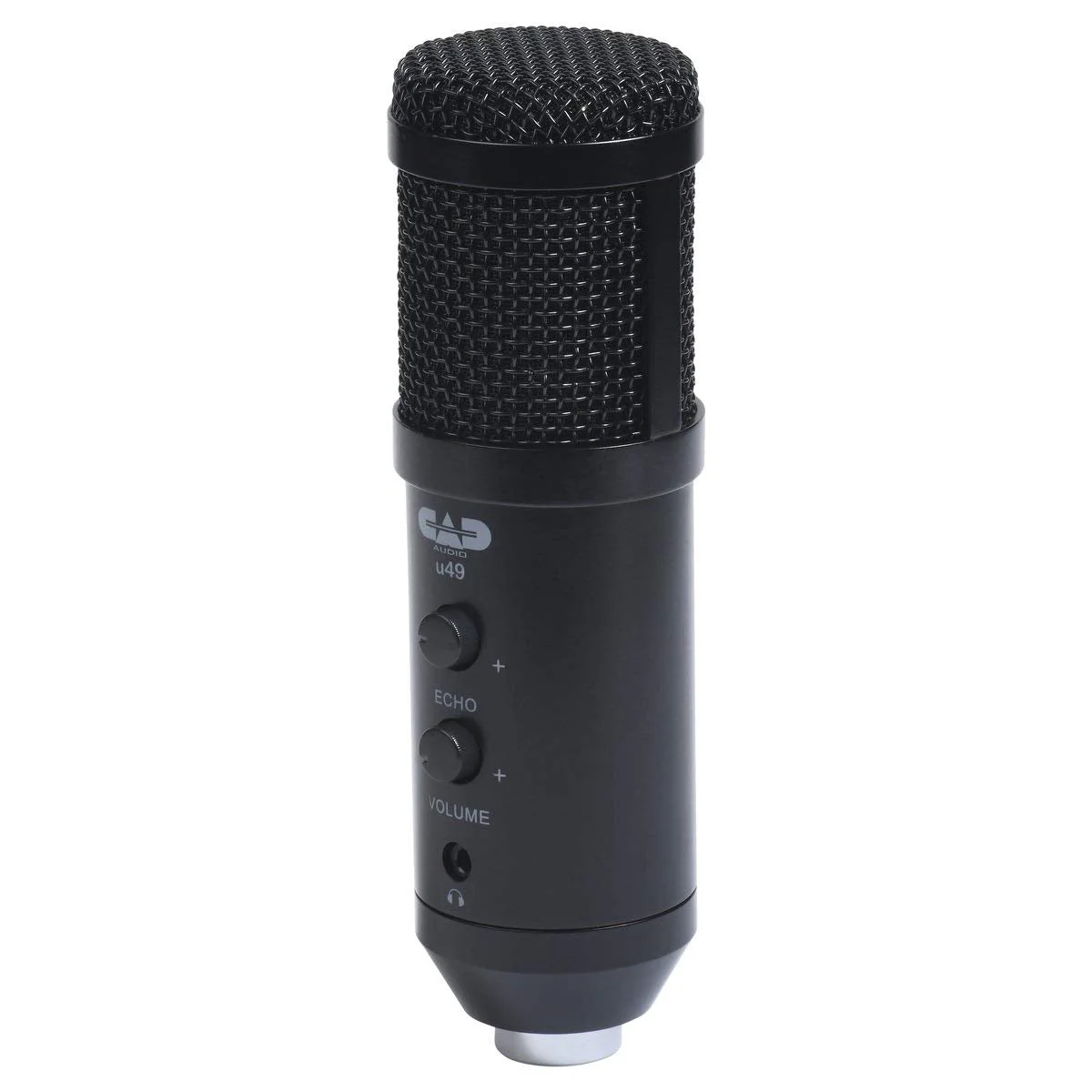 CAD Audio U49 USB Large Format Side Address Studio Microphone with Headphone Monitor and Echo,Black - Image 3