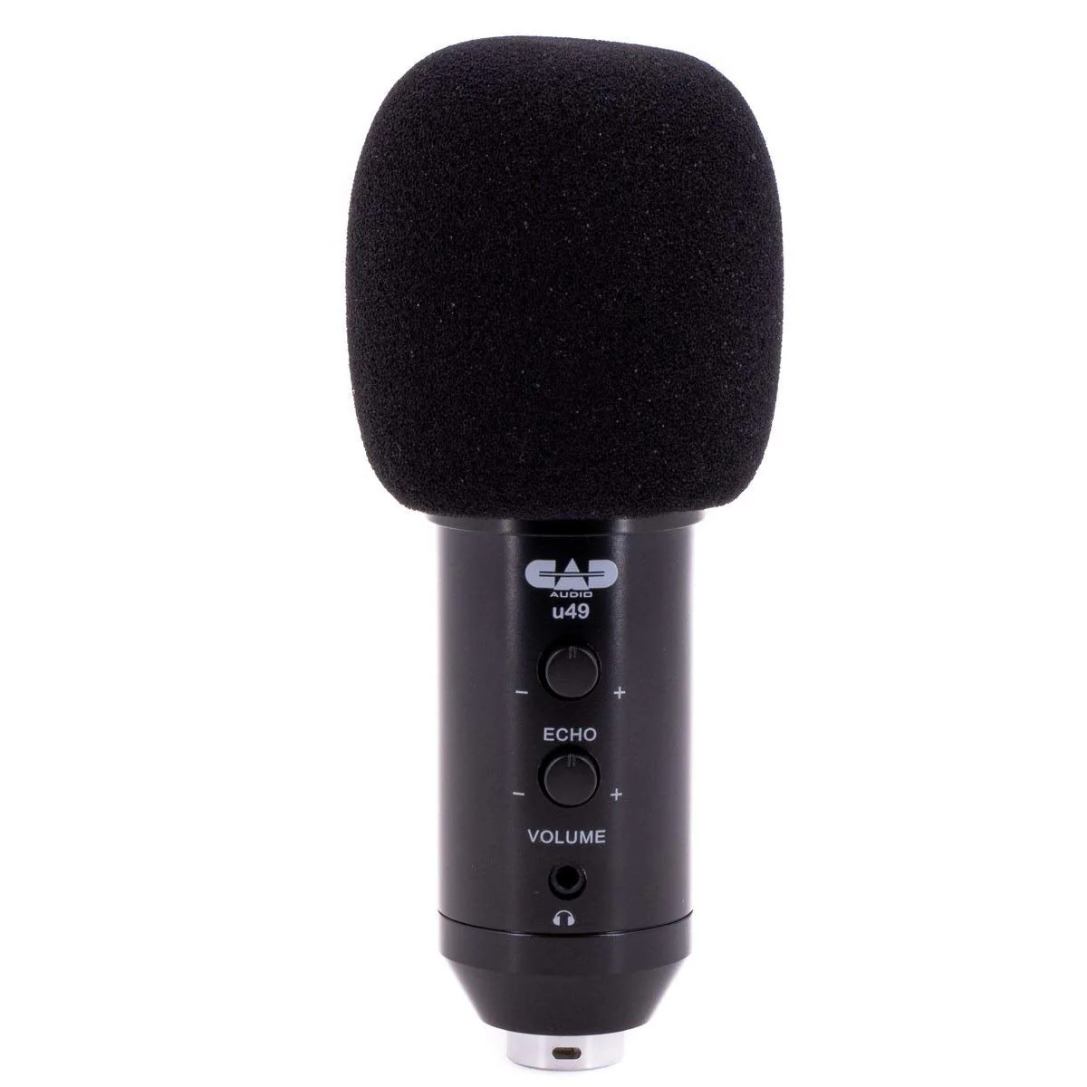 CAD Audio U49 USB Large Format Side Address Studio Microphone with Headphone Monitor and Echo,Black - Image 5