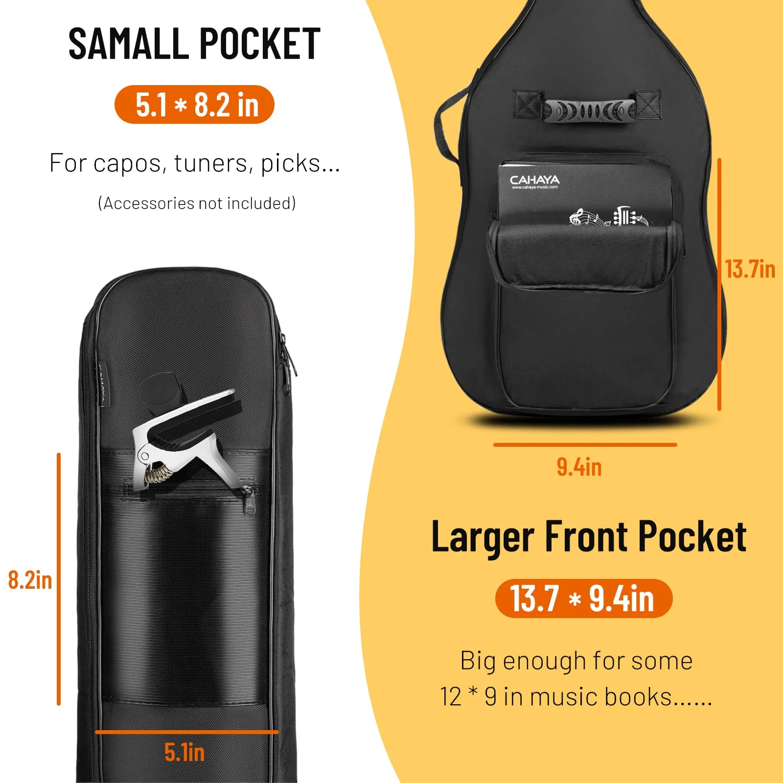 CAHAYA Bass Guitar Bag Gig Bag 0.3in Padding Black Padded Backpack Soft Electric Bass Case CY0222 Bass Bag - Image 5