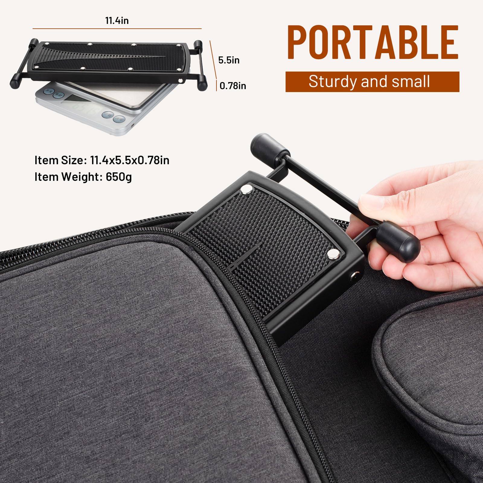CAHAYA Guitar Foot Stool: 6 Position Height Guitar Foot Rest Folding Extra Stable Foot Rest Stool with Rubber Feet and Non-Slip Rubber Pad for Classical Guitar Player CY0337 Triangle Pattern - Image 4