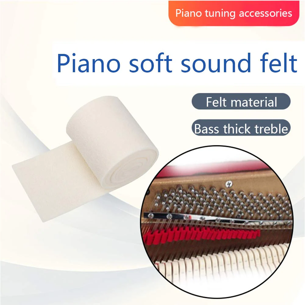 CALIDAKA Piano Muffler Piano Mute Rail Felt Strip Piano Muffler Felt Tapered Durable Soft Non-Fading for to Gradient Process, Thick Bass, High Pitch Thin, Sound Weakening 136x7cm Beige - Image 4