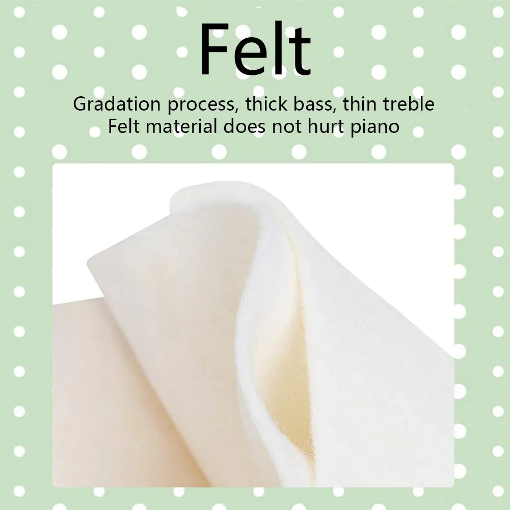 CALIDAKA Piano Muffler Piano Mute Rail Felt Strip Piano Muffler Felt Tapered Durable Soft Non-Fading for to Gradient Process, Thick Bass, High Pitch Thin, Sound Weakening 136x7cm Beige - Image 5