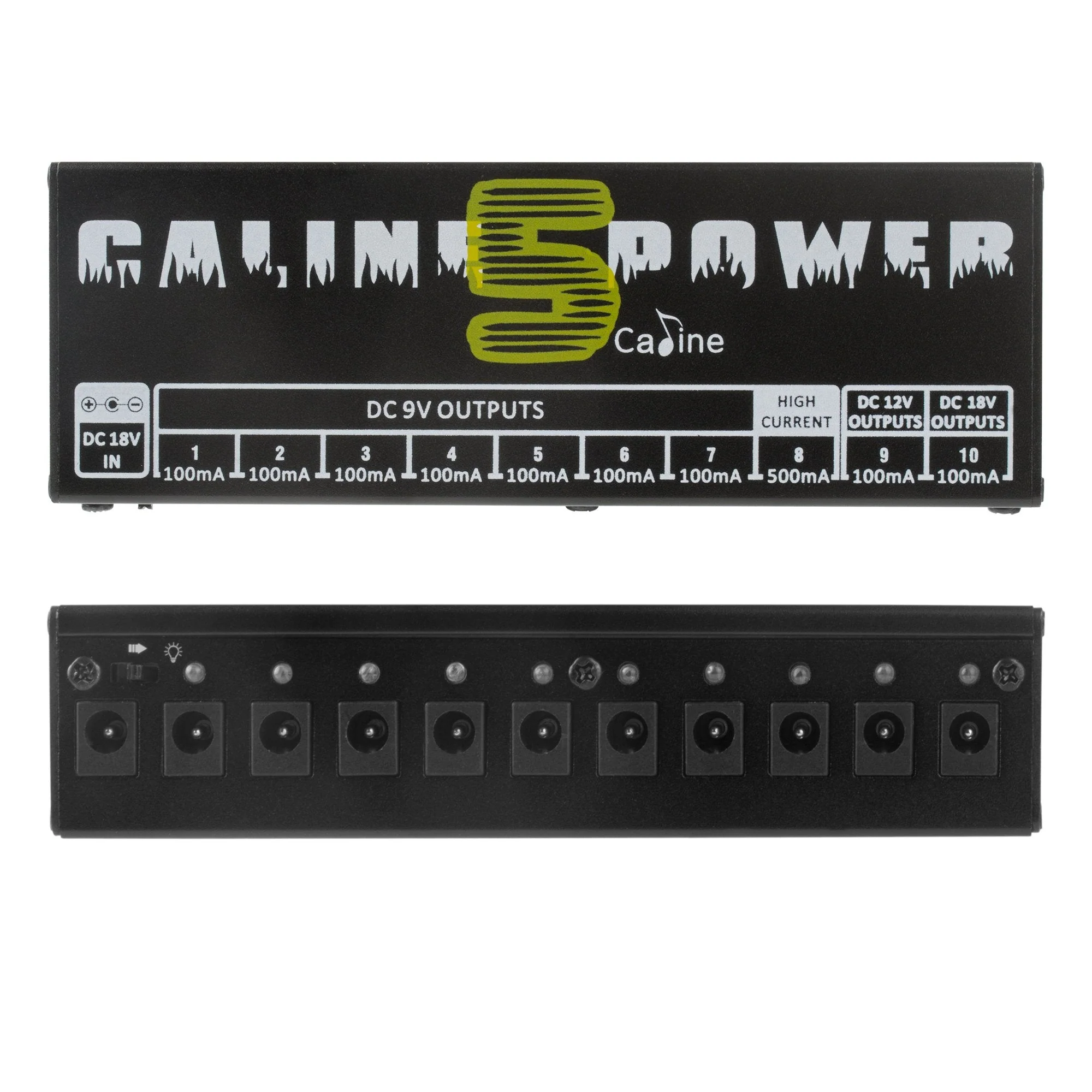 Caline CP-05 Guitar Pedal Power Supply, Pedal Board Power Supply with 10 Independent DC 9V/12V/18V Outputs(100mA/500mA), Noiselessly - Image 8