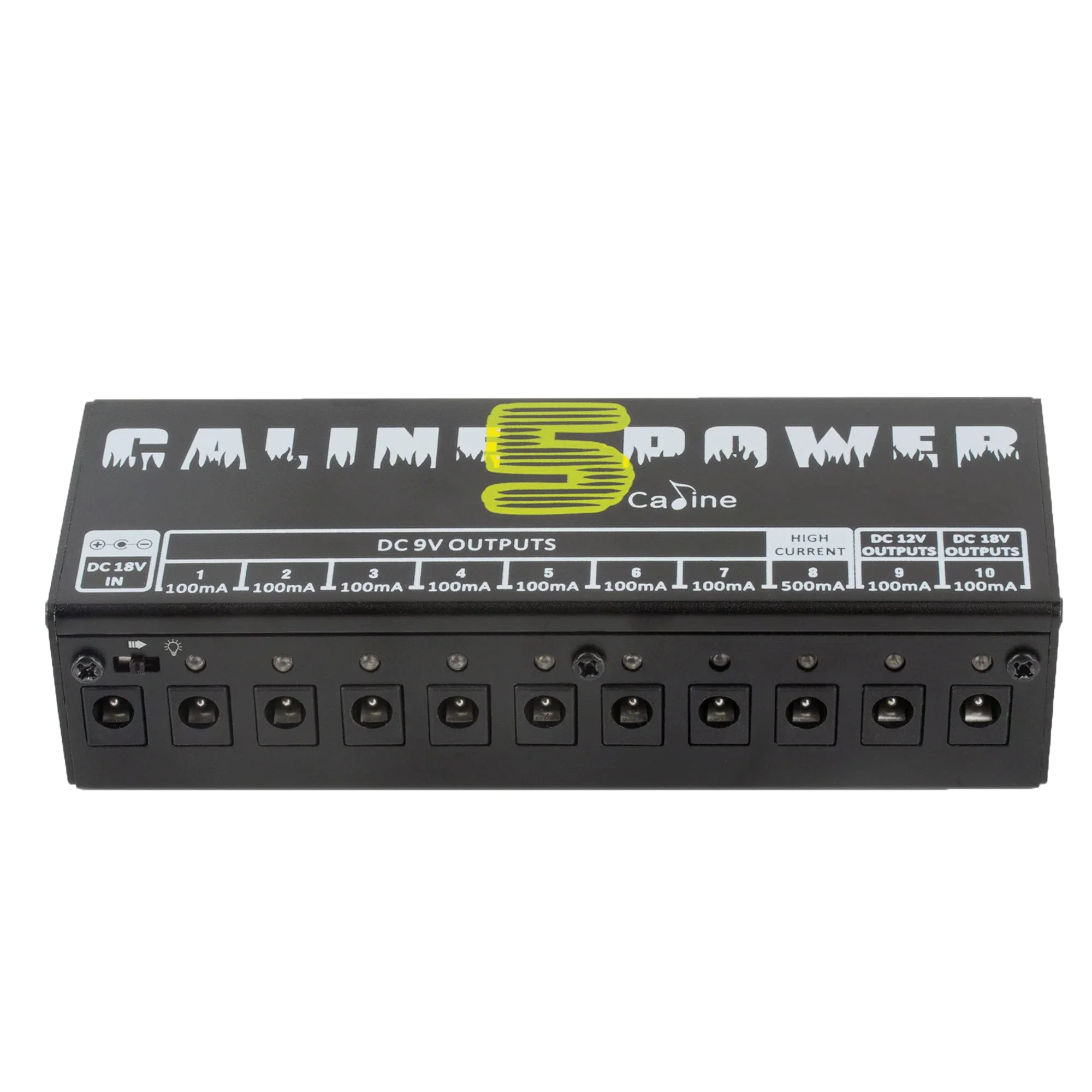 Caline CP-05 Guitar Pedal Power Supply, Pedal Board Power Supply with 10 Independent DC 9V/12V/18V Outputs(100mA/500mA), Noiselessly - Image 9
