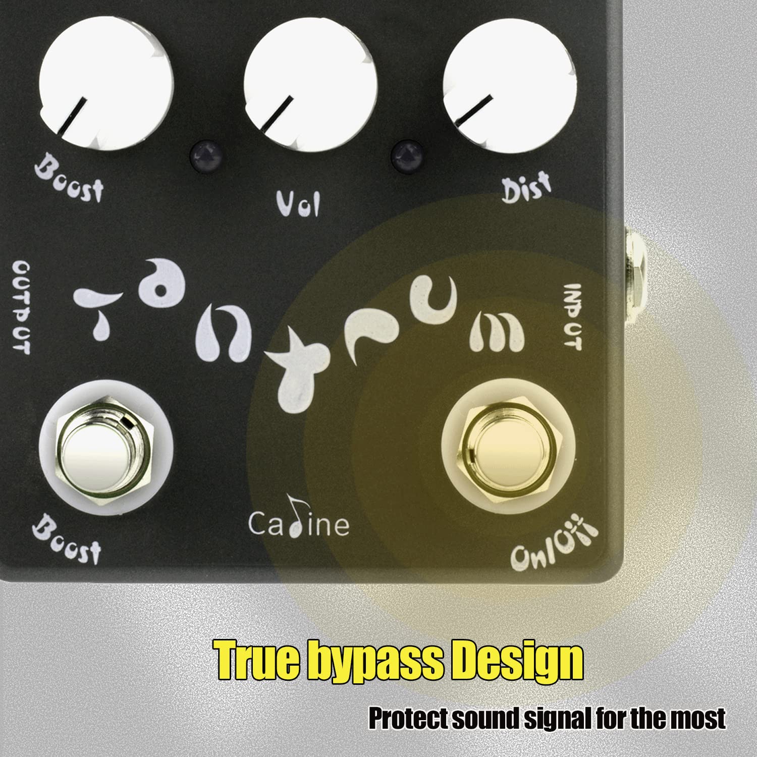 Caline CP-15 Guitar Metal Distortion Pedal with 3 Band EQ and Low-Mid-High Gain Boost Effect Bypass Design - Image 3