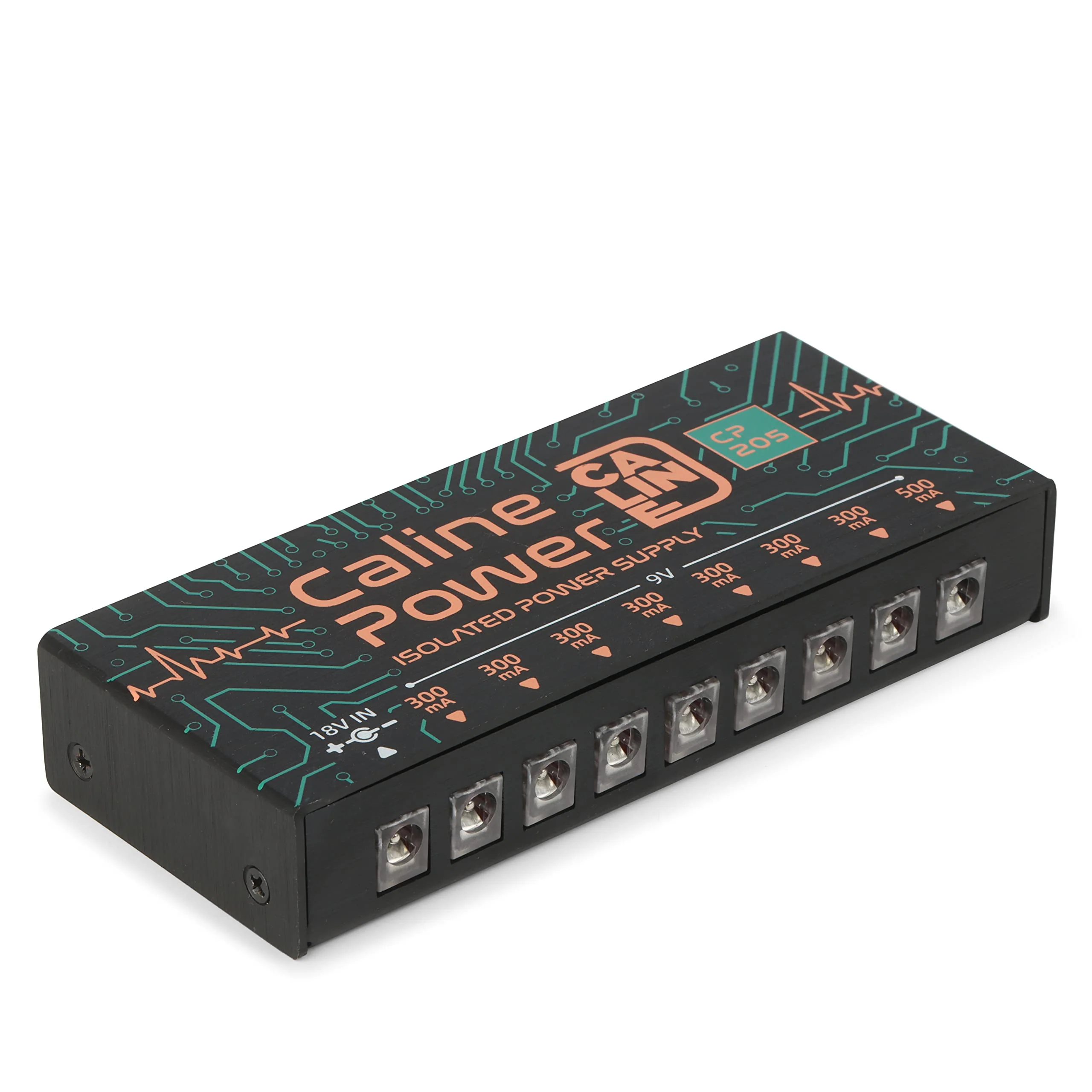 Caline CP-205 Guitar Pedal Power Supply, DC 9V True Isolated Pedalboard Power Supply with 8 Totally Isolated Outputs(300mA/500mA), Noiselessly - Image 4