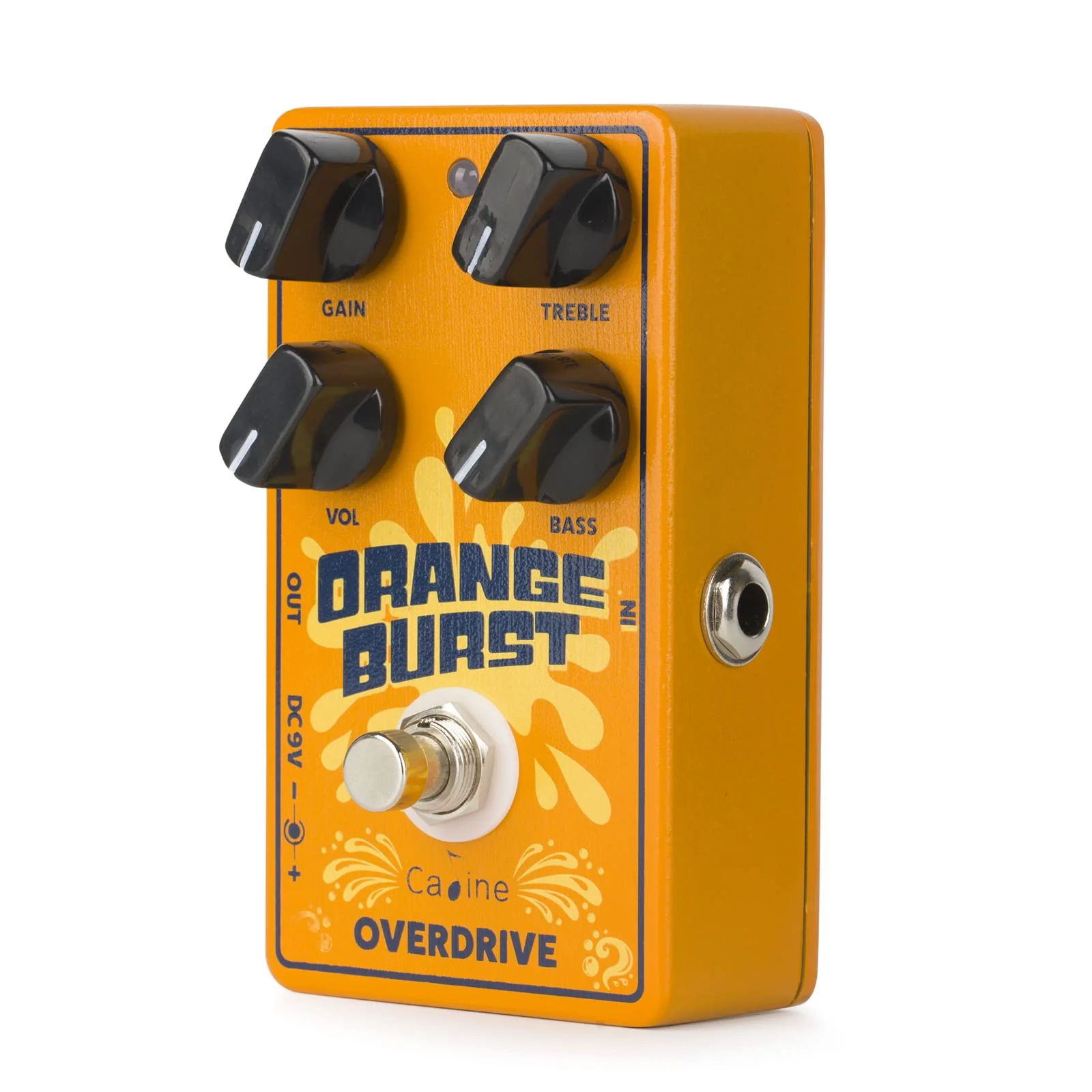 Caline CP-516 Orange Burst Overdrive Guitar Effect Pedal True Bypass Design White Knobs - Image 2