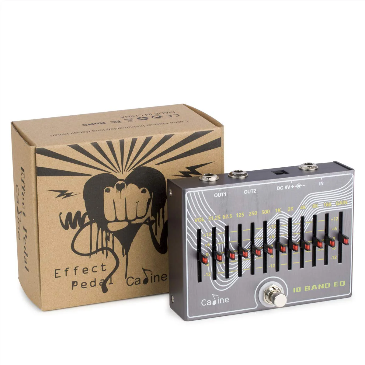 Caline CP-81 10 Band EQ Guitar Effect Pedal V3.0 - Use 500mA Power Supply (Not Included) - Image 6