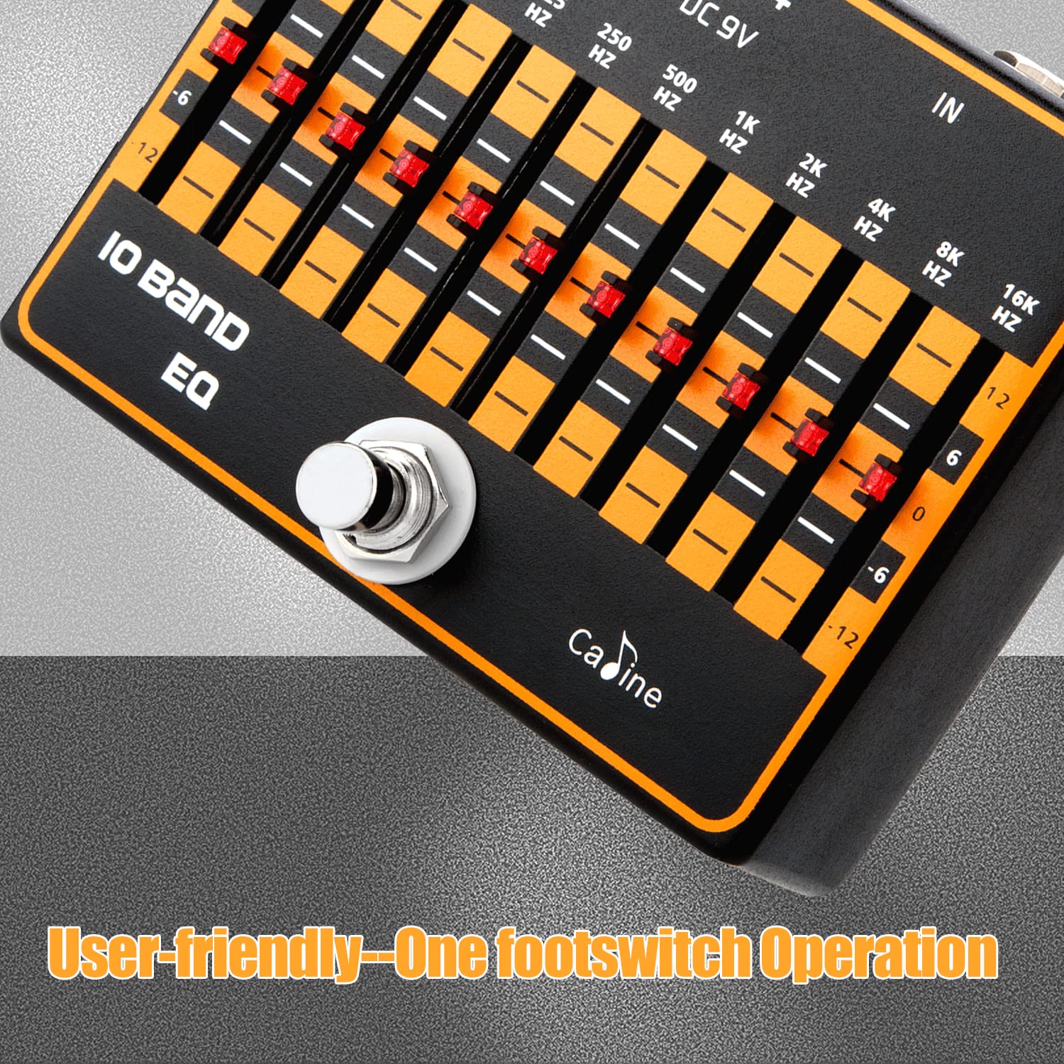 Caline Guitar EQ Pedal 10 Band EQ Graphic Equalizer Effect Pedal for 4-string/ 5-string / 6-string/ 7-string Guitars True Bypass CP-24 (31.25Hz to 16kHz) 10 Band EQ-Guitar - Image 6