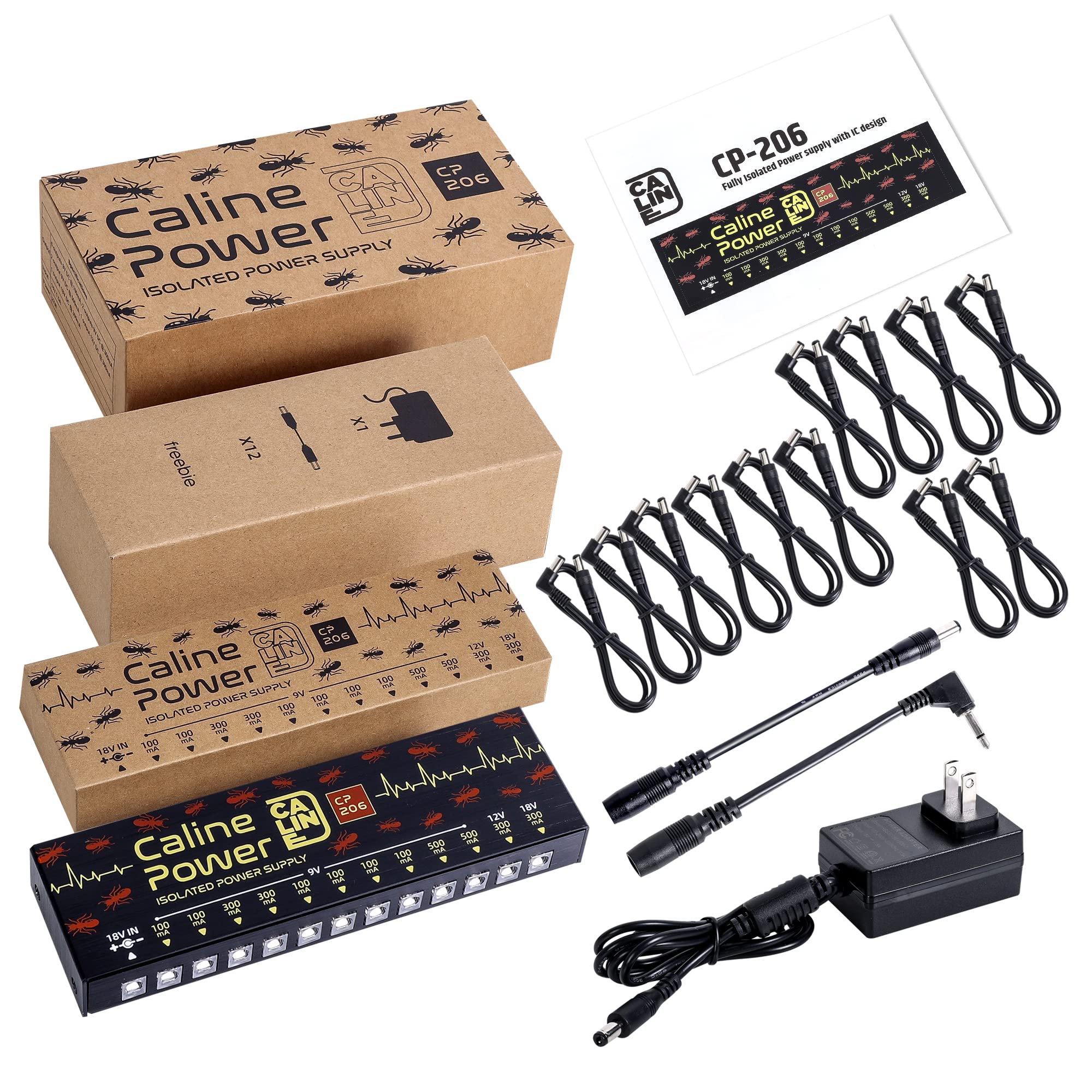Caline Guitar Pedal Power Supply, True Isolated Pedalboard Power Supply with 12 Outputs, Noiselessly CP-206 12 ports - Image 6