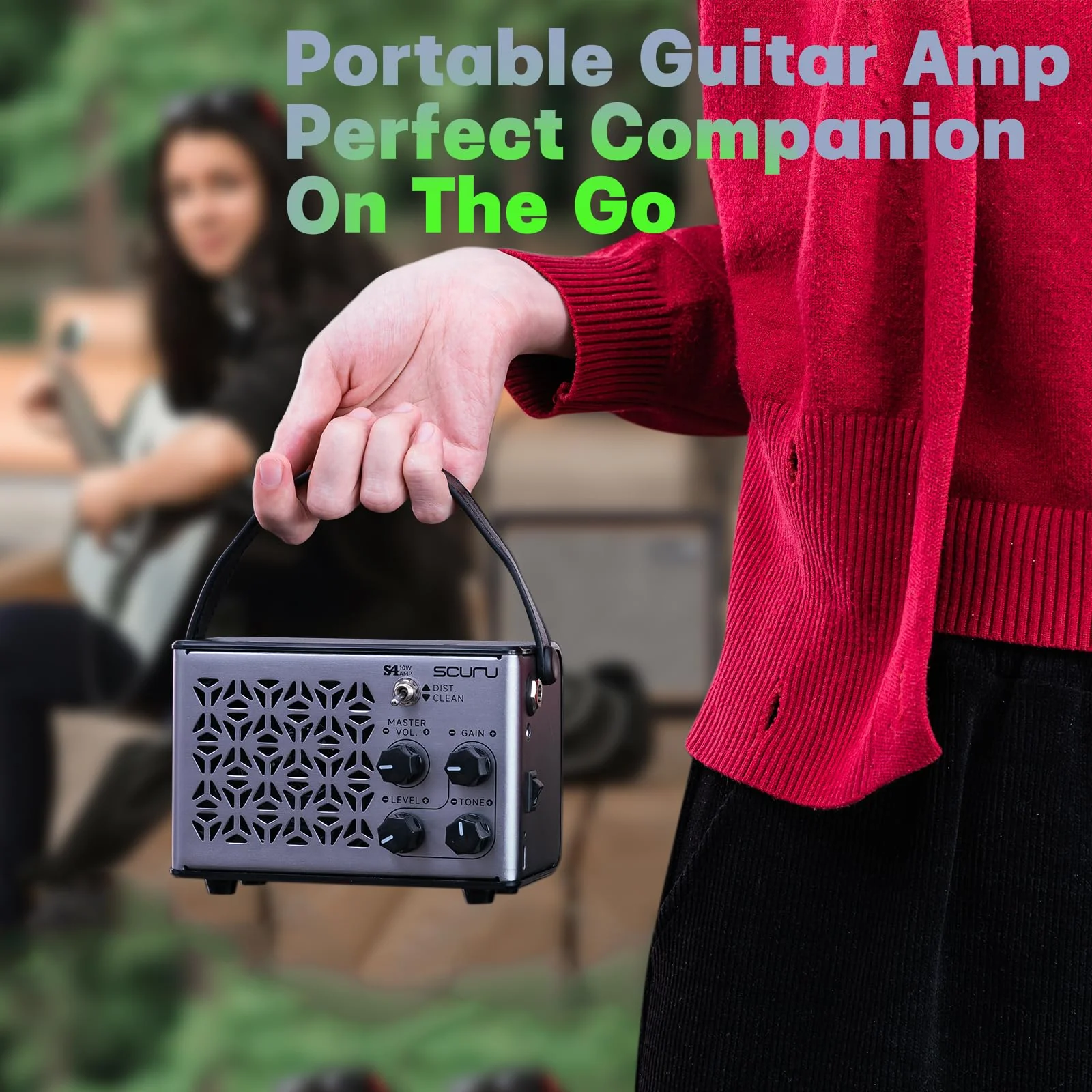 Caline Portable Guitar Amp,10w Mini Guitar Amplifier,Distortion,Clean Practice Amps for Electric Guitar,Rechargeable Guitar Amp with Aux,Buletooth - Image 2