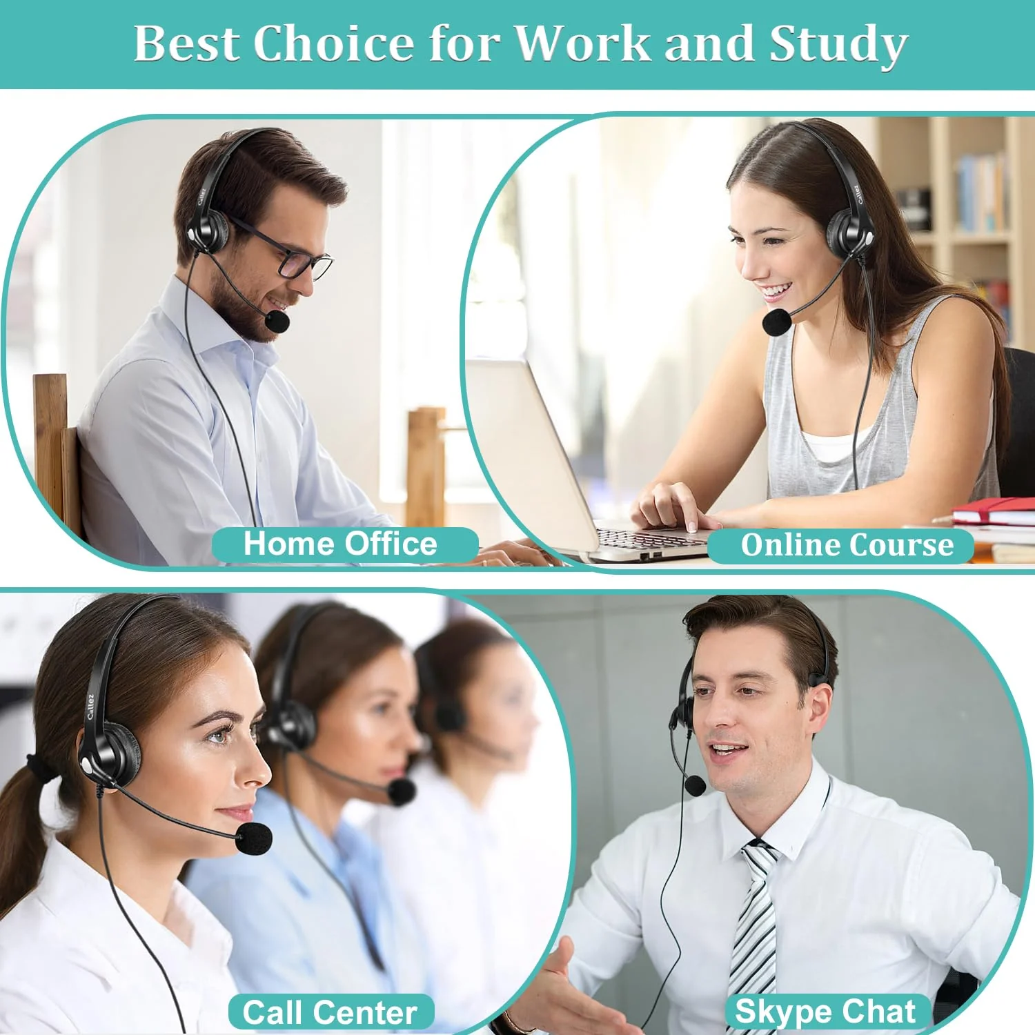 Callez 3.5mm Jack Cell Phone Headset with Microphone Noise Cancelling for PC Laptop, Wired Computer Headphones for iPhone Android Zoom Home Office Work School Classroom, in-line Control, Comfort-Fit Gray-Monaural - Image 7