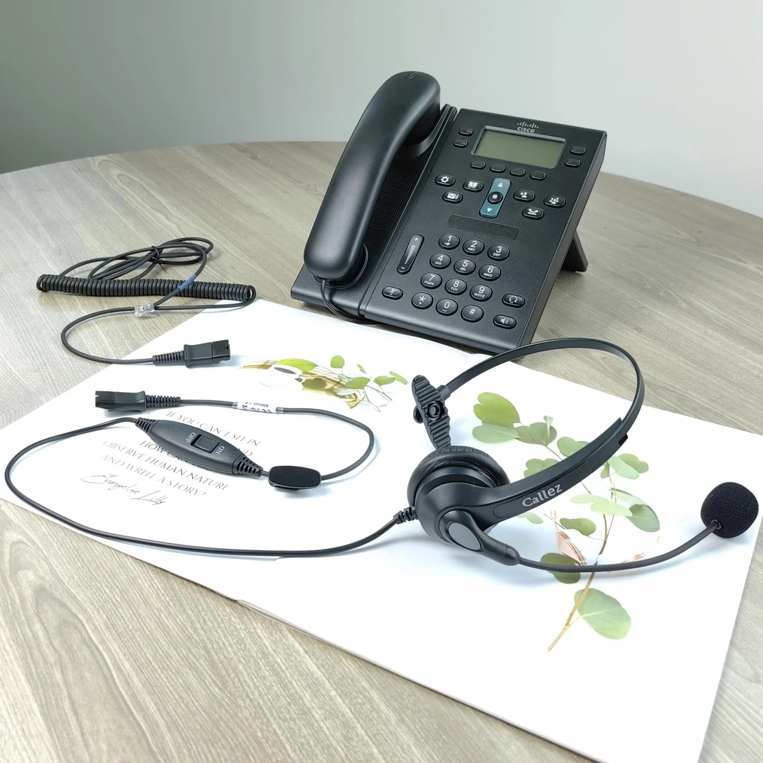 Callez Cisco Phone Headset with Mic Noise Cancelling, RJ9 Office Telephone Headset with Quick Disconnect Cord Compatible with Cisco IP Phone 7940 7942 7945 7960 7962 7965 7821 7841 8811 8841 8845 8851 - Image 7