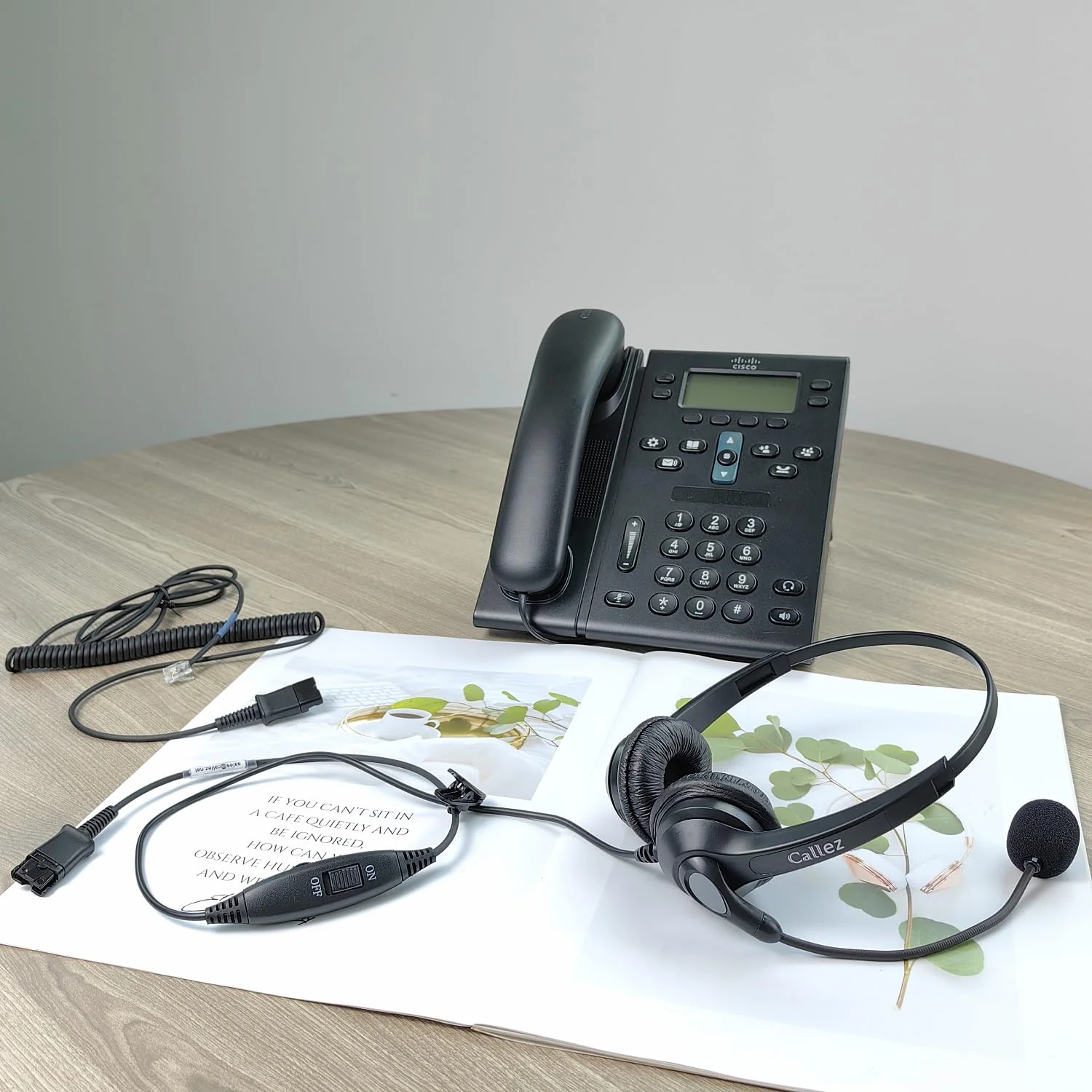 Callez RJ9 Phone Headset with Mic Noise Cancelling, Office Telephone Headset with Quick Disconnect Cord Compatible with Cisco IP Phones 7940 7941 7942 7945 7960 7962 7965 7821 7841 8811 8841 8845 8851 - Image 7