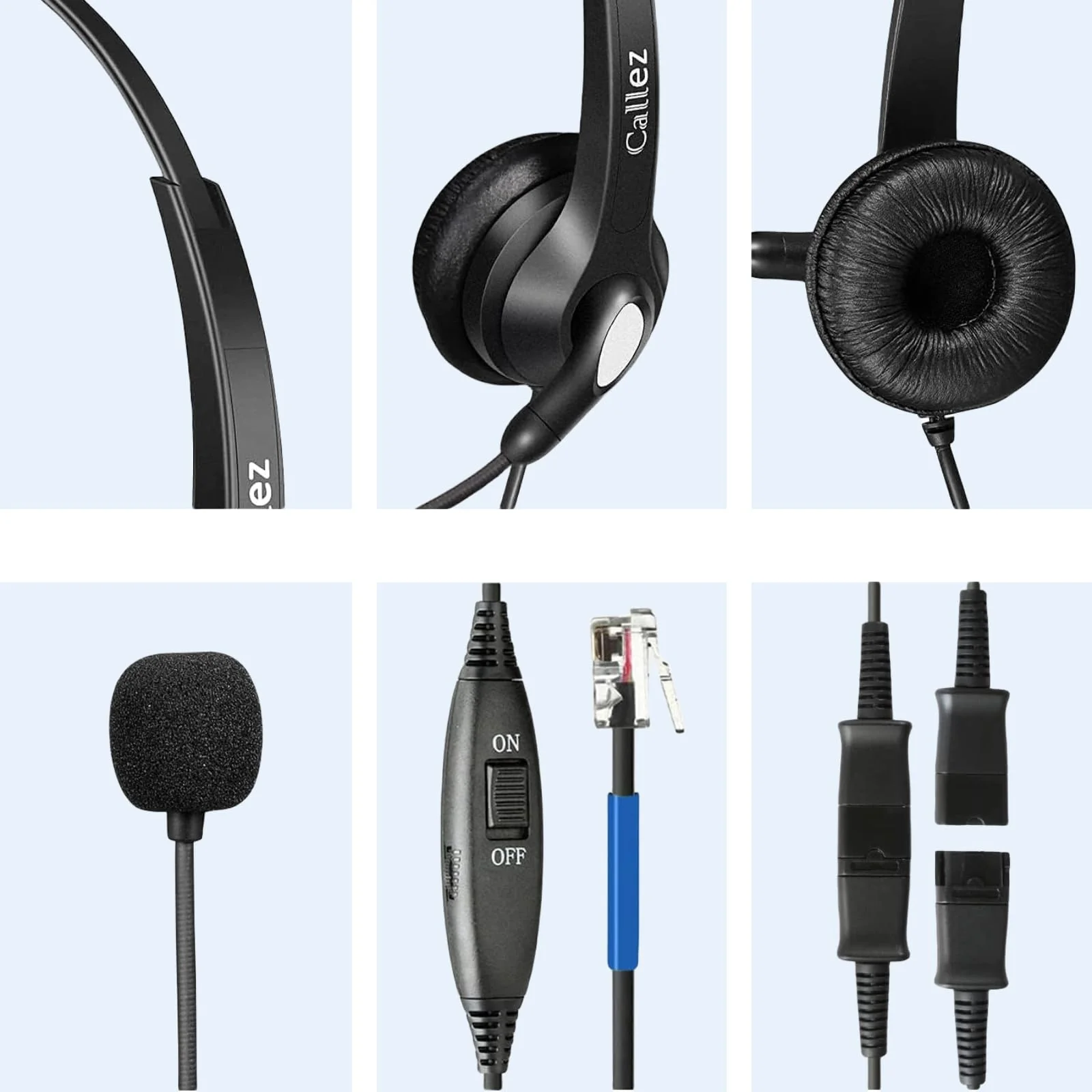 Callez RJ9 Phone Headset with Mic Noise Cancelling, Office Telephone Headset with Quick Disconnect Cord Compatible with Cisco IP Phones 7940 7941 7942 7945 7960 7962 7965 7821 7841 8811 8841 8845 8851 - Image 8