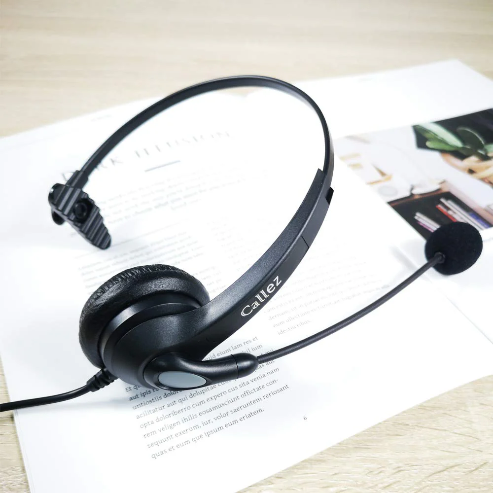 Callez USB Headset with Microphone Noise Cancelling & Audio Controls, Wideband Computer Headphones for Business UC Skype Lync Softphone Call Center Office, Clearer Voice, Super Light, Ultra Comfort Black - Image 8