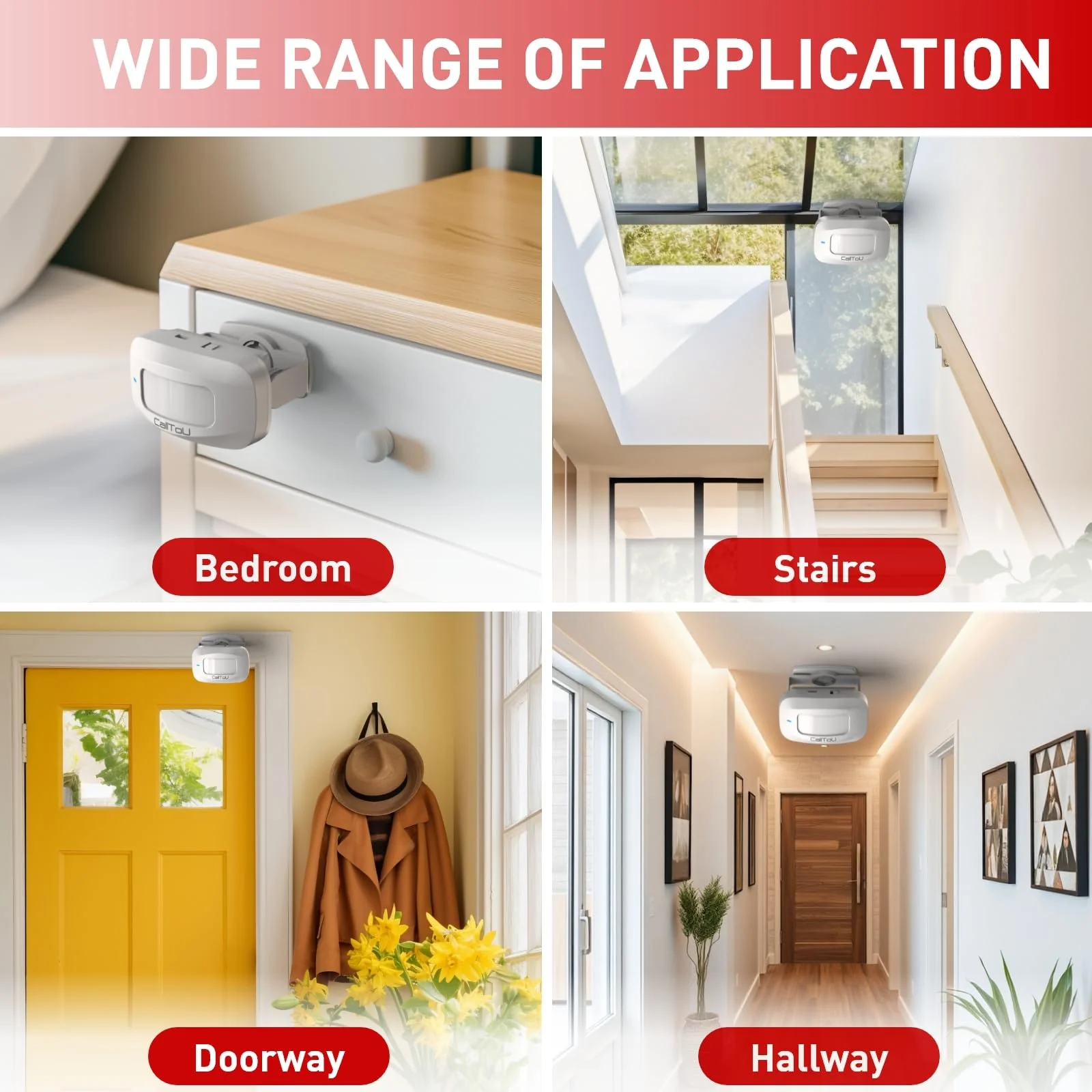 CallToU Bed Alarm for Elderly Adults Wireless Motion Sensor Alarm for Seniors Indoor Motion Detector for Dementia Caregiver Alarm&Fall Prevention System with Vibrate Digital Display Low Battery Remind - Image 4