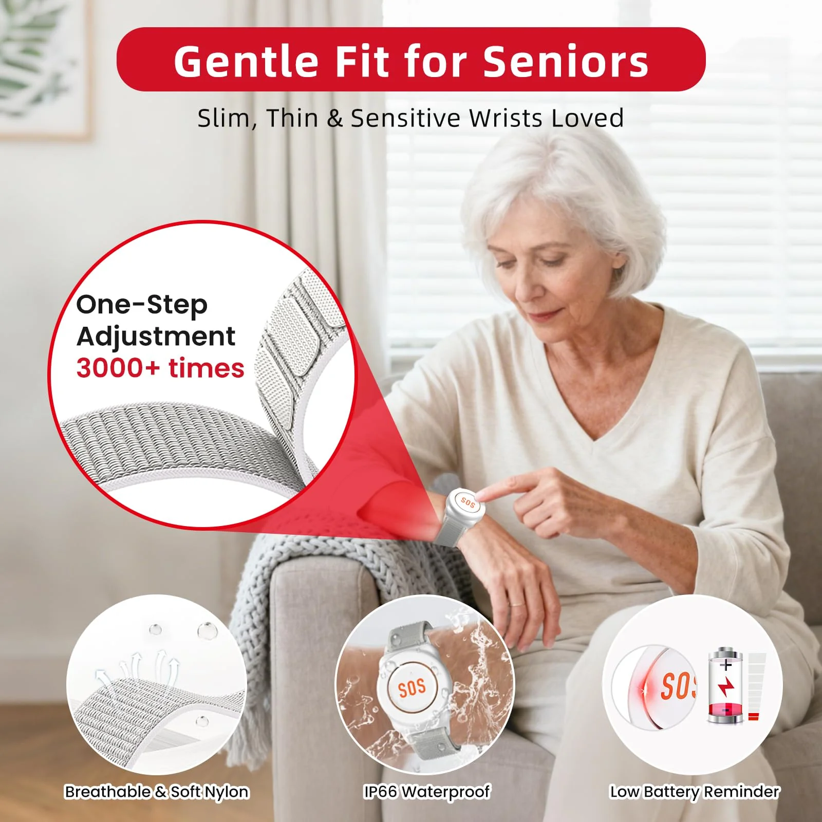 CallToU Wi-Fi Wireless Caregiver Pager Call Button for Elderly at Home , APP Emergency Alert for Seniors, Patients, and The Disabled white 3+1 - Image 5
