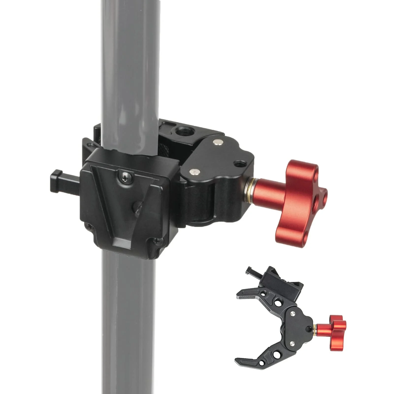Came-TV V-Mount Battery Clamp Large Open Angle and Solid Structure Adapter with 1/4 and 3/8 inches Screw Holes Mounting to Light Stand or Tripod - Image 2
