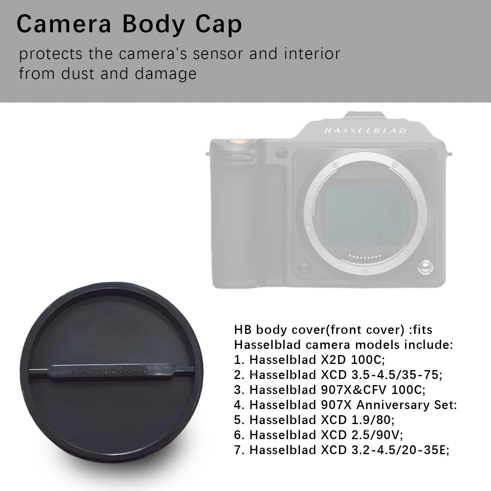 Camera Body and Rear Lens caps,Compatible with for Hasselblad HB V C/CF Body and Lenses HB Camera Body - Image 3