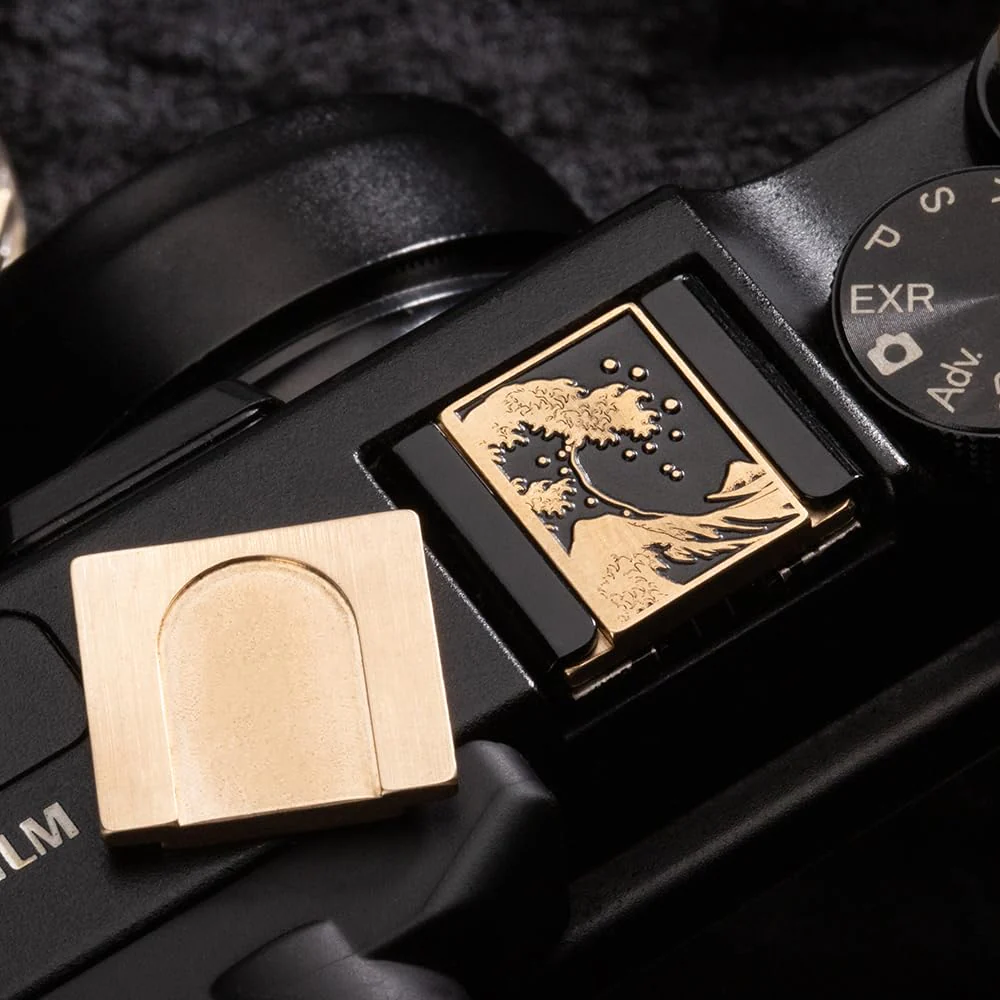 Camera hot Shoe Cover and Shutter Buttons Soft Shutter Release Button - Compatible with Fuji xt5 xt50 xt30 xt200 xt100 xpro2 xpro3 (fsh bass Cover) Copper Alloy-Cover - Image 3