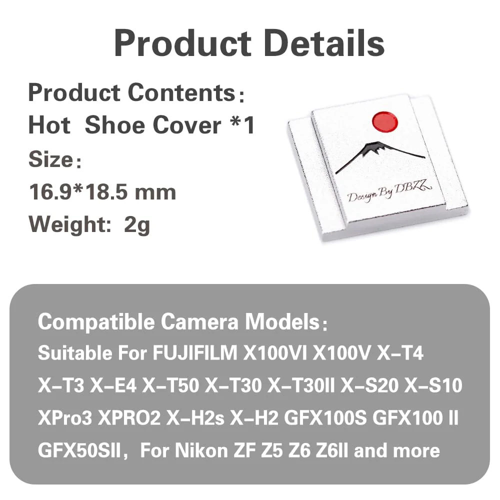 Camera Hot Shoe Cover/Shutter Button, Soft Release Button,Suitable for FUJIFILM XT5 XT4 XT3 XT30 XT20 X100V X100F XT100 X-E3 X-PRO2 X-PRO3 (Mountain-Hot Shoe Cover) Mountain-Hot Shoe Cover - Image 9