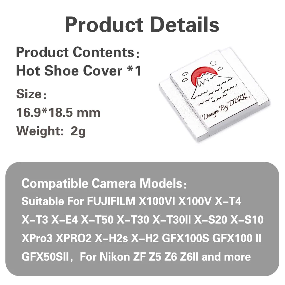 Camera Hot Shoe Cover/Shutter Button, Soft Release Button,Suitable for FUJIFILM XT5 XT4 XT3 XT30 XT20 X100V X100F XT100 X-E3 X-PRO2 X-PRO3 (Mountains and sea-Hot Shoe Cover) Mountains and sea-Hot Shoe Cover - Image 9