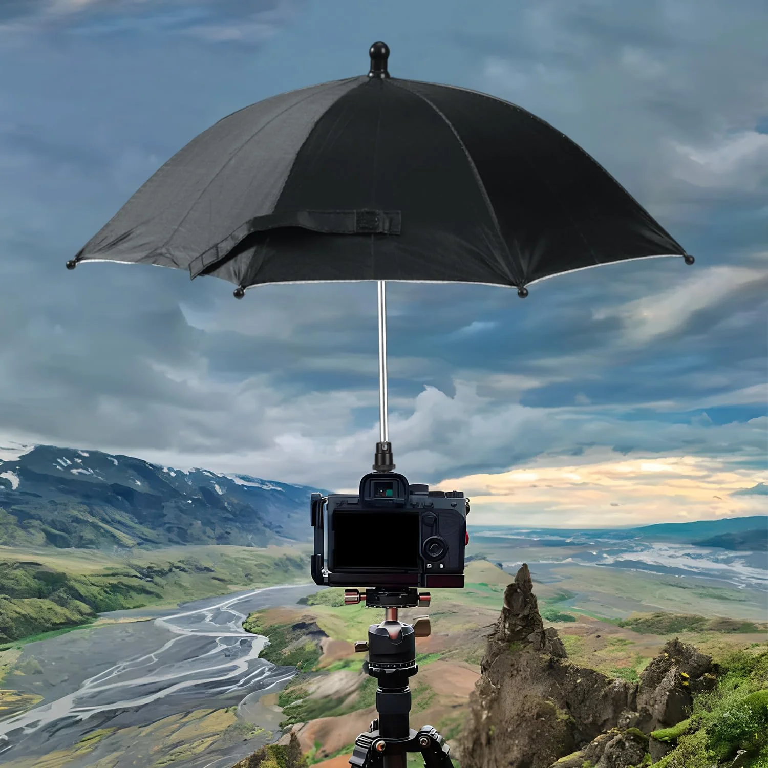 Camera Hot Shoe Umbrella, Waterproof Camera Umbrella DSLR Camera Sunshade Rain Cover Protector for Canon Rebel T8i, T7, T7i, T6i, T6, SL3, SL2, EOS 90D, 80D, 2000D, 5DM4, Nikon Z9 - Image 7