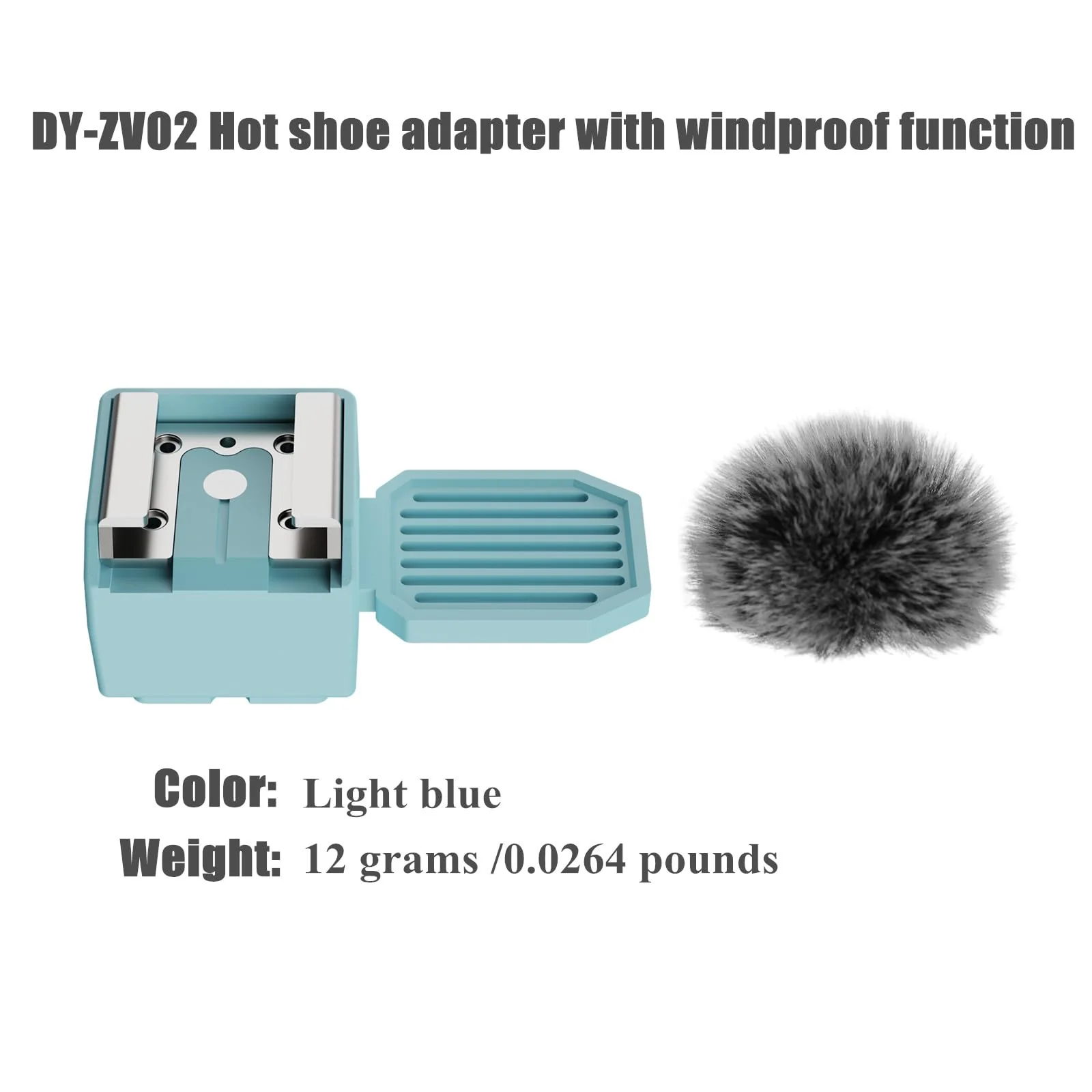 Camera Hot Shoe Wind Muff Adapter Compatible with Sony Zv-1,Zv-1 Ii,Zv-E10,Av-E10M2 and Zv-E1 Accessories Multi-Functional Mic Flash Mount Compatible with External Flash Attachment(1PCS) DY-ZV02 1PCS - Image 5