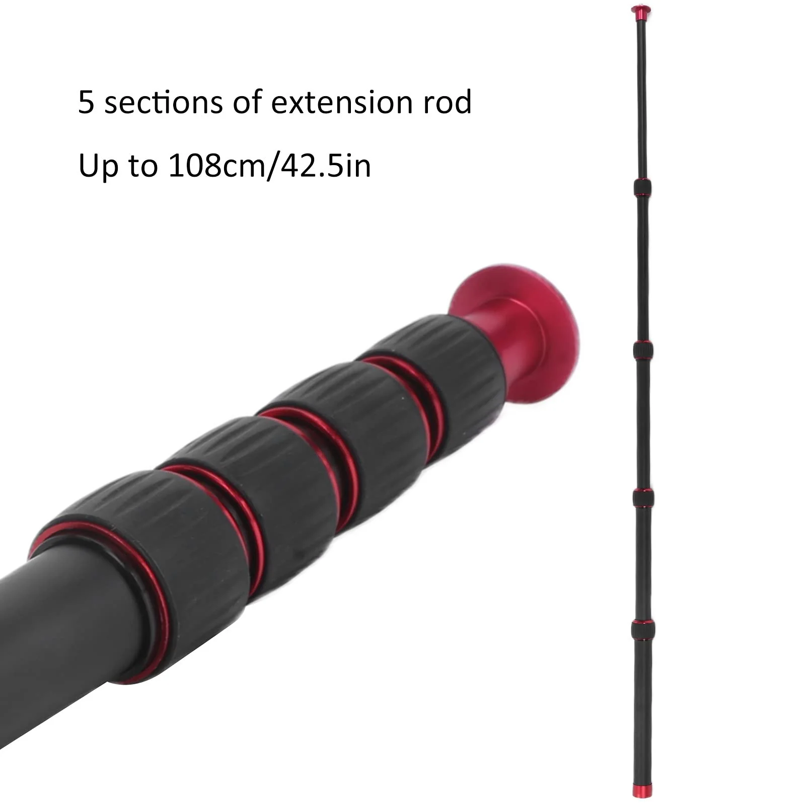 Camera Monopod, Professional 33.5-108cm/13.2-42.5in Aluminum Alloy Monopod Universal 1/4Screw Tripod Extension Rod for Tripod Monopod Length Extension - Image 4