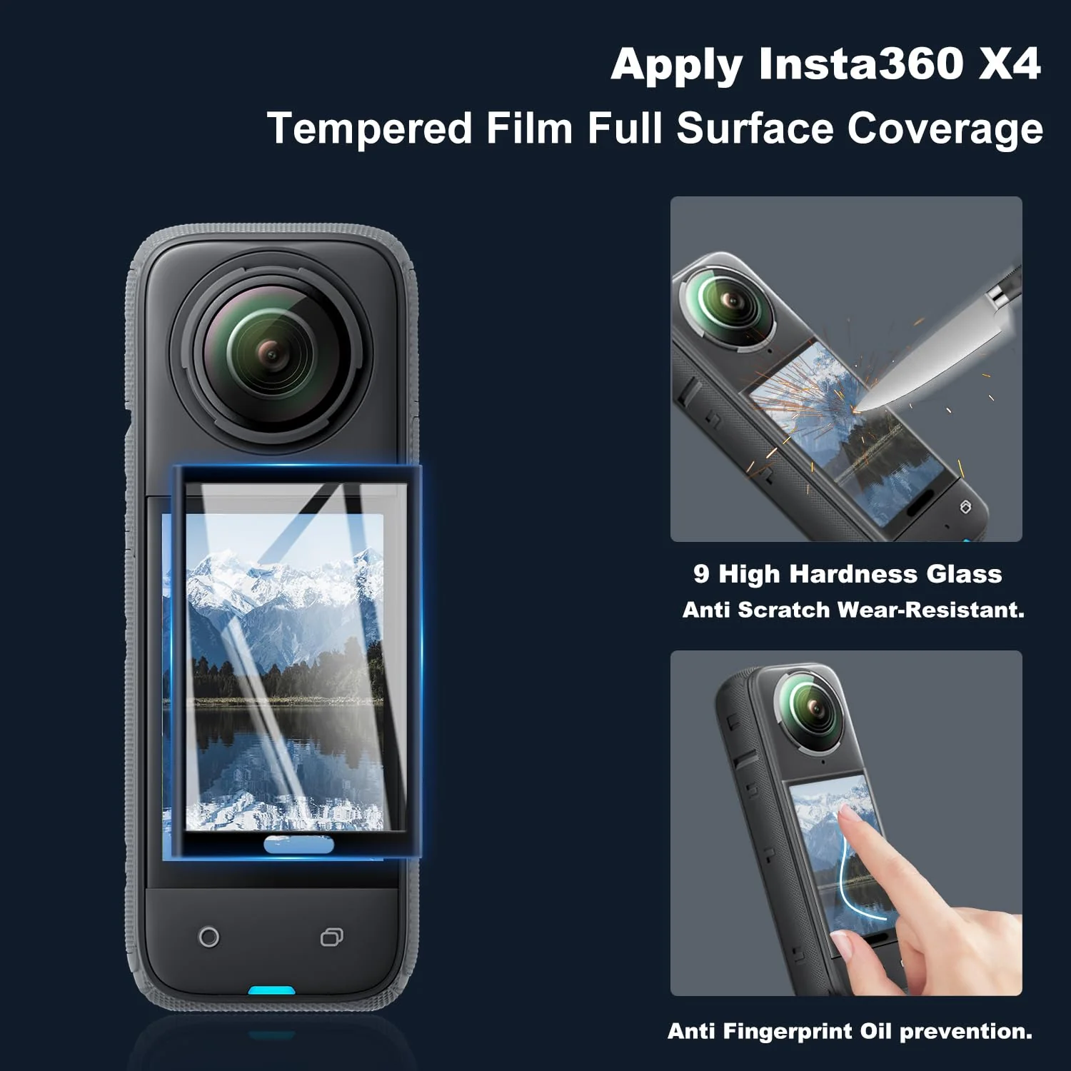 Camera Protective Accessories Kit for Insta 360 X4 Include Lens Guards Silicone Protective Case/Screen Protective/Camera Case(with Buckle) /Front Behind Lens Guards - Image 2