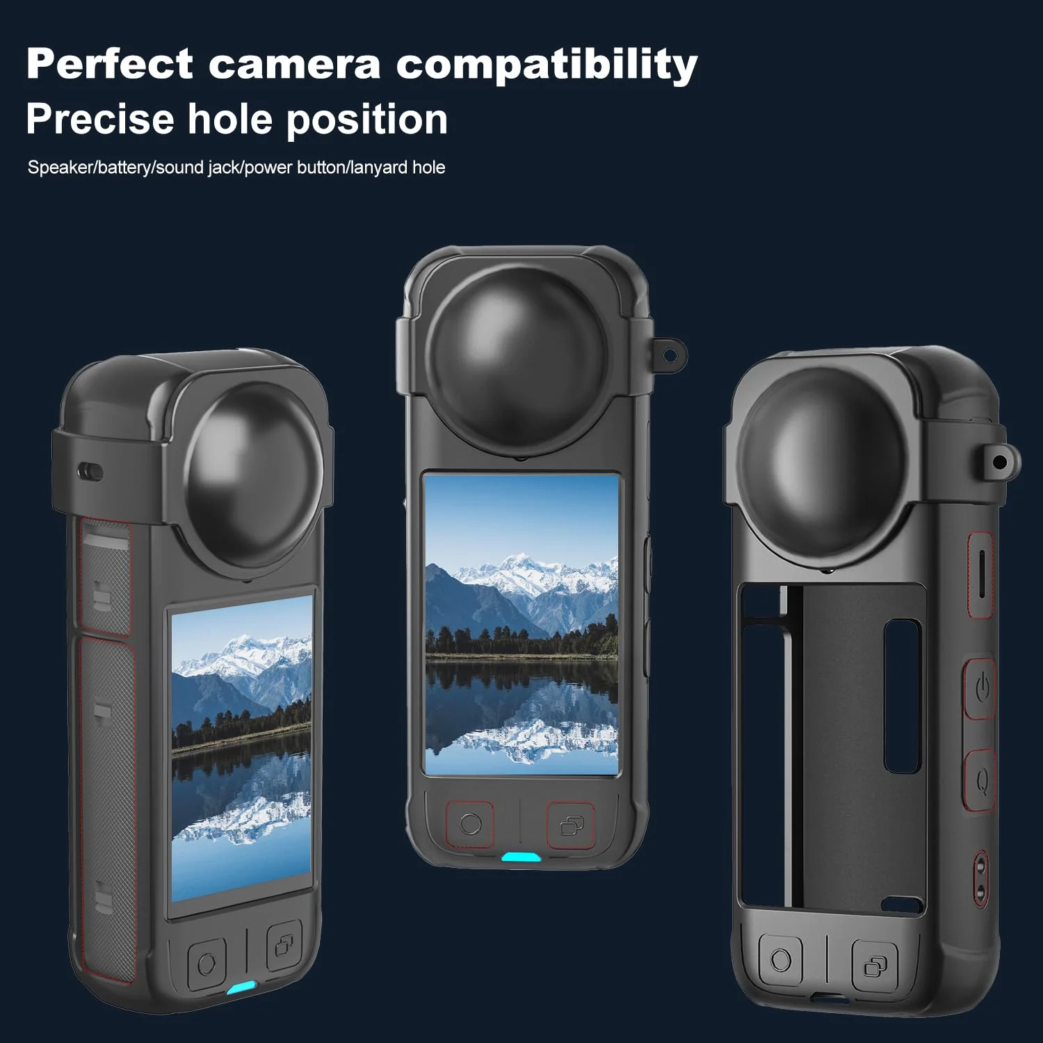 Camera Protective Accessories Kit for Insta 360 X4 Include Lens Guards Silicone Protective Case/Screen Protective/Camera Case(with Buckle) /Front Behind Lens Guards - Image 6