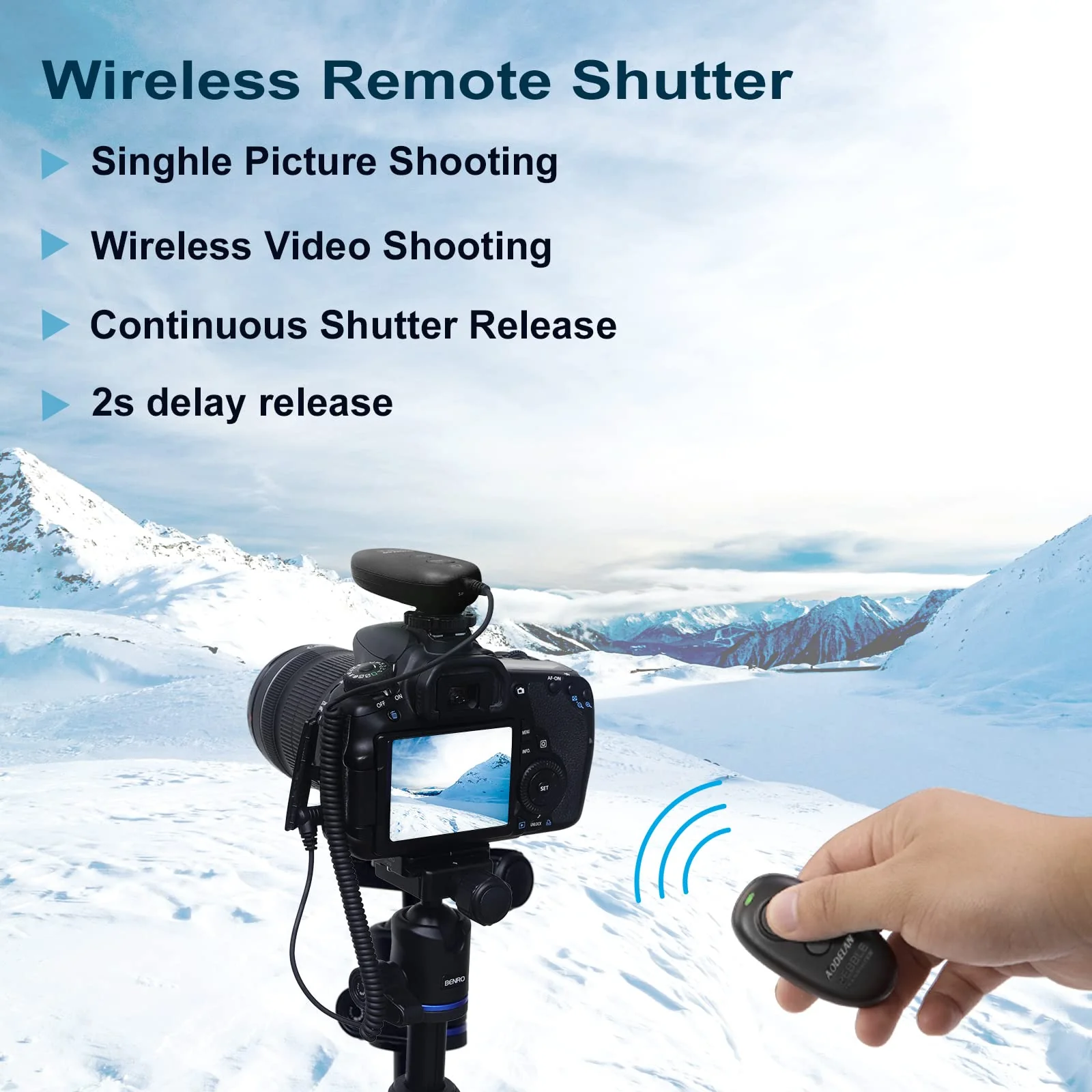 Camera Wireless Remote Shutter Release, Camera Remote Control for Nikon D5000 D5100 D5200 D5300 D5500 D90 D7000 D7100 D7200 D800 D810 D850 D700 D500 D300 - Image 3