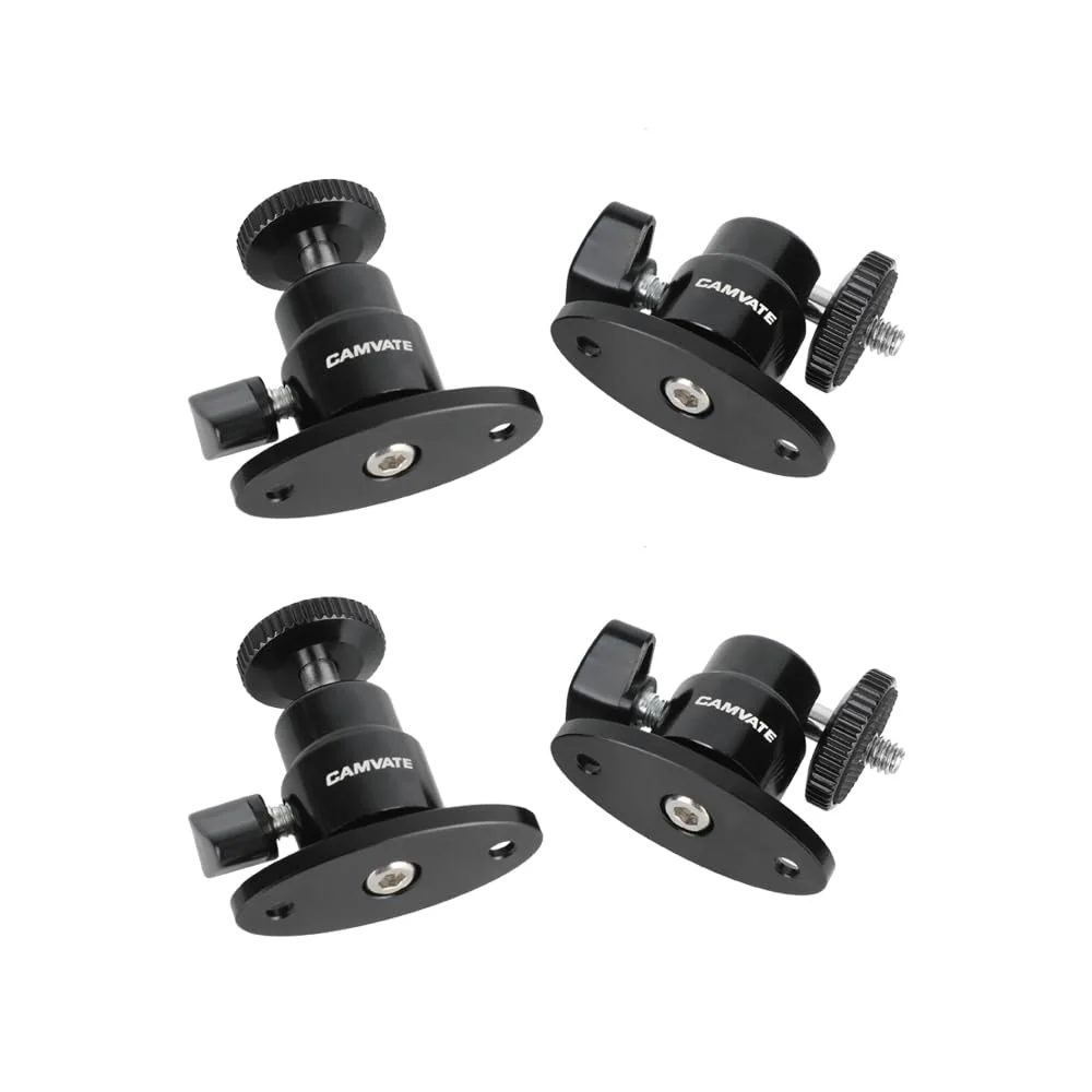 CAMVATE 1/4"-20 Mini Ball Head with Ceiling Mount for CCTV & Video Wall Monitors Mount(4 Pieces)-24005 - Image 5