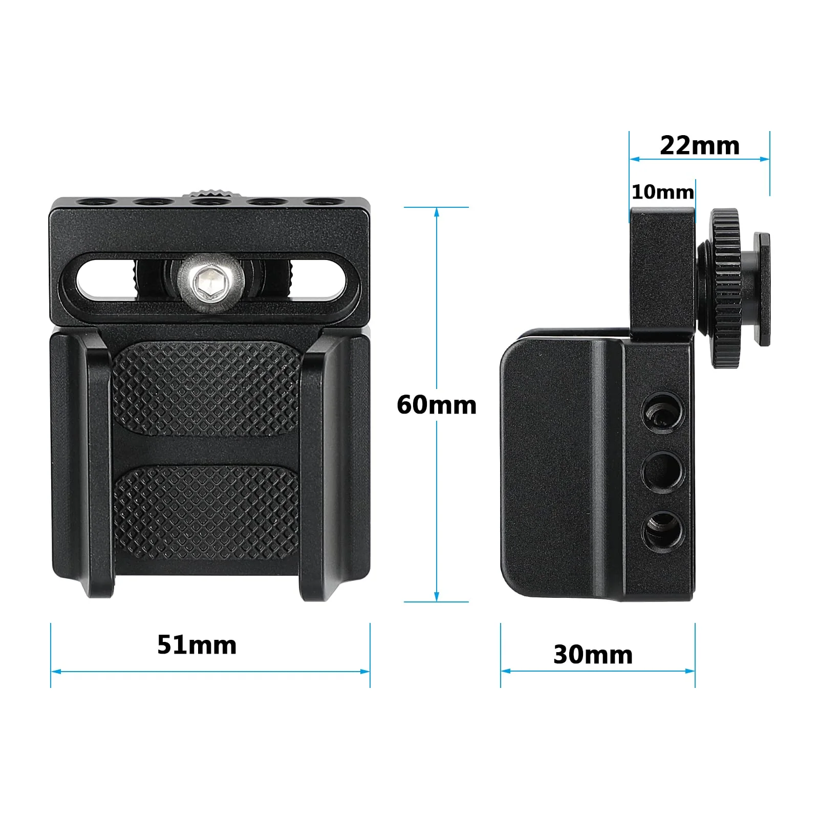 CAMVATE Universal SSD Holder Clamp Adjustable Width (33mm ~ 60mm) with 1/4"-20 Mounting Points & Shoe Mount Connector - 3011 - Image 2