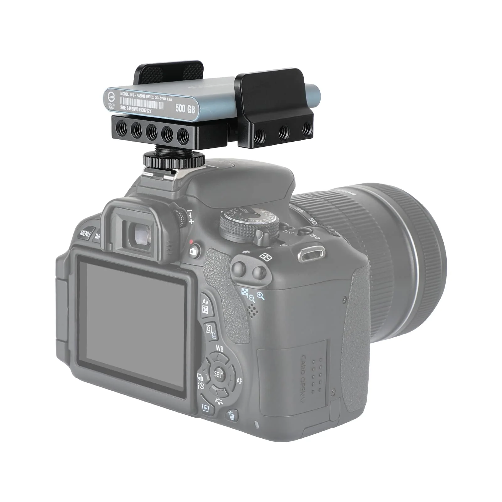 CAMVATE Universal SSD Holder Clamp Adjustable Width (33mm ~ 60mm) with 1/4"-20 Mounting Points & Shoe Mount Connector - 3011 - Image 3