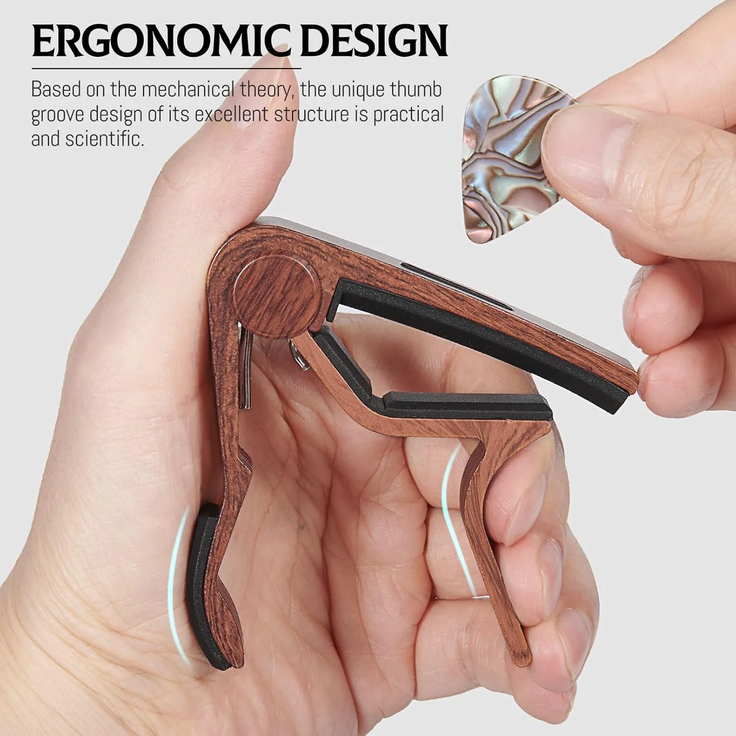 Capo 8Pack Guitar Capo with Pick Holder for Acoustic and Electric Guitar, Ukelele, Bass, Banjo RoseWood Capo 8Pack Rosewood - Image 3