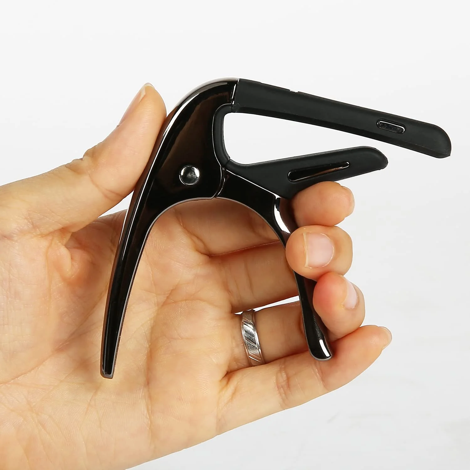 Capos for Acoustic Guitars, Electric Guitars and Ukulele, Superior Zinc Alloy and Silicone Made Black - Image 4