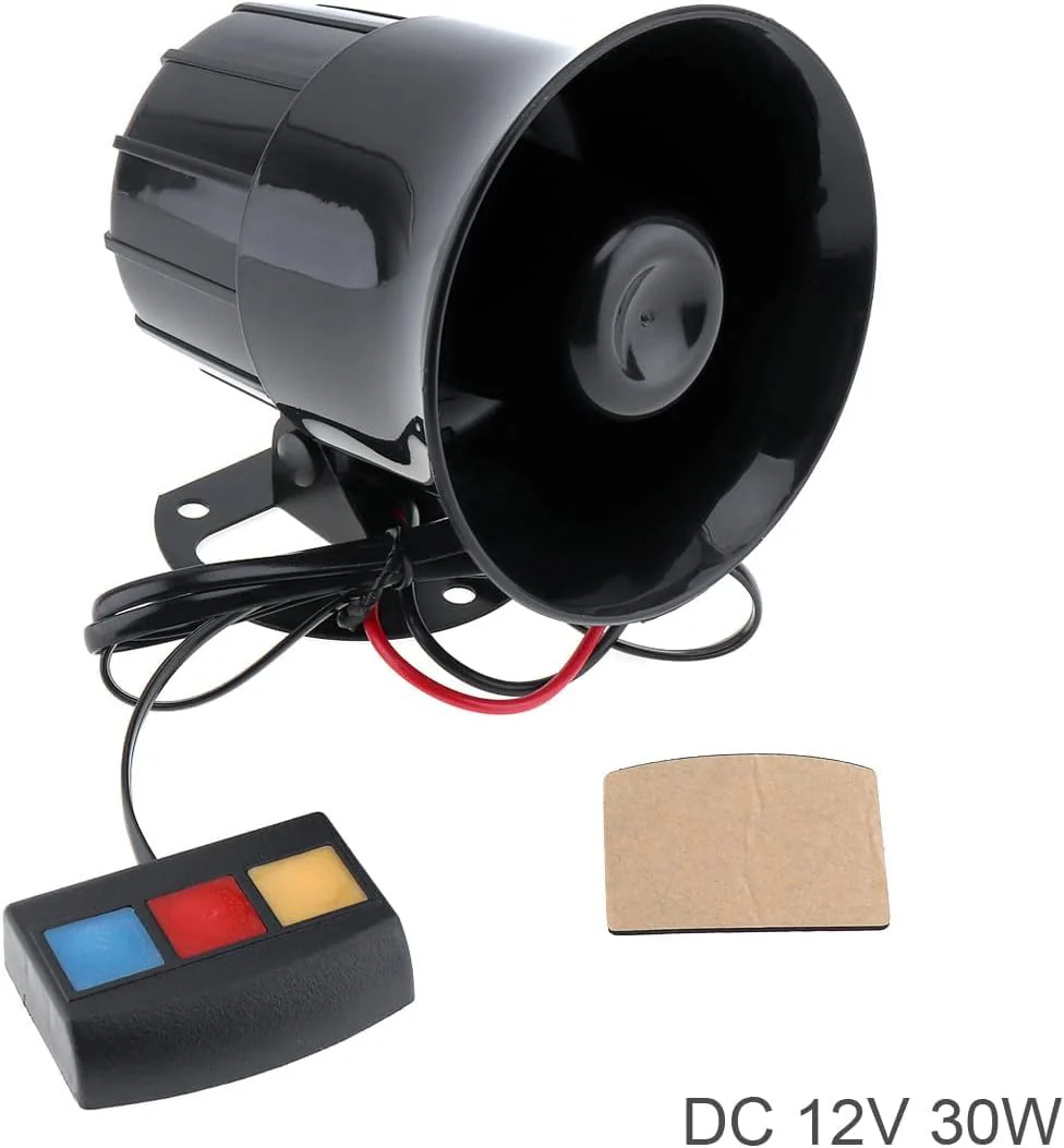 Car Alarm Siren, 12V 30W Car Motorcycle Alarm Warning Siren Horn 3 Sound Loud Speaker for Car/Motorcycle - Image 4