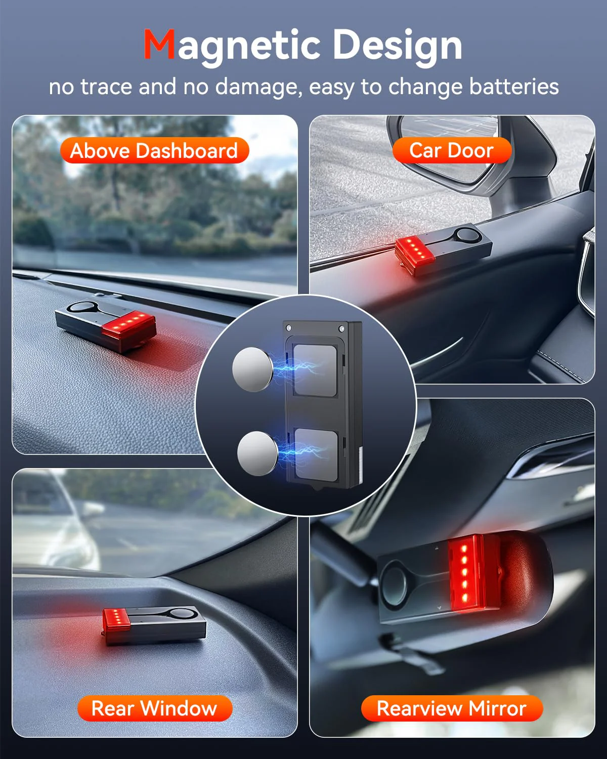 Car Anti-Theft Vibration Alarm, ELECTOP 108dB Car Vibration Sound & Light Alarm, Wireless Remote Vibration Sensor Car Alarm Vehicle Security Alarm System Automotive Warning Interior Safety Red Light - Image 7
