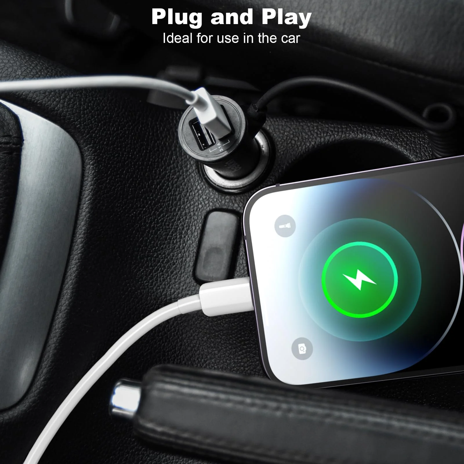Car Apple Carplay Cable, 3FT Car Charger Cord, USB A to Lightning Cable Compatible for iPhone 14 13 12 11 Pro Max XR XS X 8 7 6 Plus SE iPad Charger Car Charging Cable White - Image 4