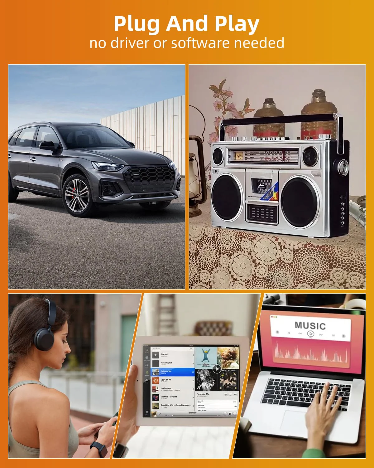 Car Audio Bluetooth 5.1 Cassette Receiver, Cassette Bluetooth Adapter for Car Tape Player, Wireless Cassette Aux Adapter with Hands-Free Calling, Compatibility with Smartphones, Tablets, MP3, TF Card - Image 7