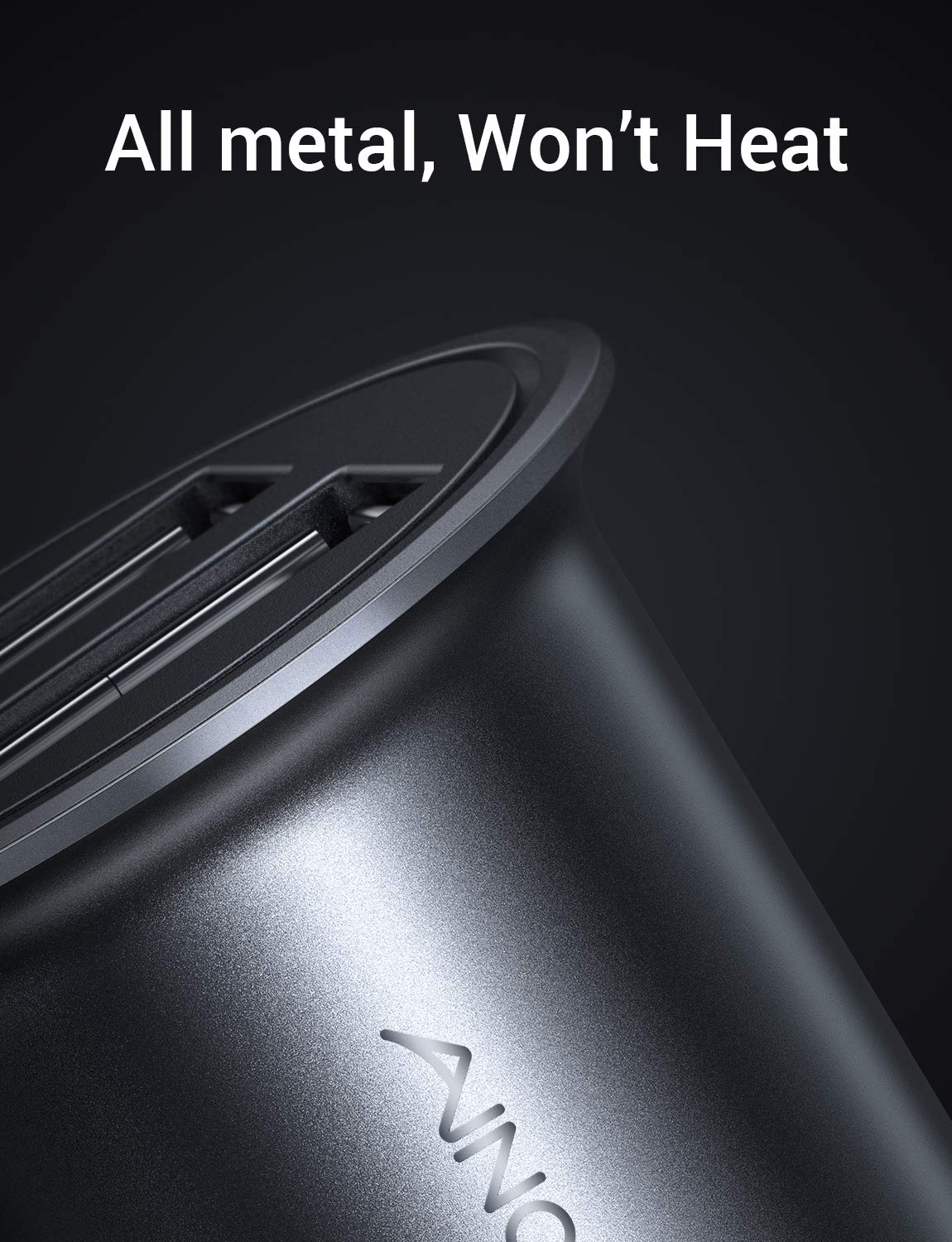 Car Charger, AINOPE 4.8A All Metal Car Charger Adapter Mini Flush Fit USB Car Charger Dual Port Charging Compatible with iPhone 12/11 pro/XR/x/7/6s, iPad Air 2/Mini 3, Note 9/Galaxy S10/S9/S8-Black Black - Image 5