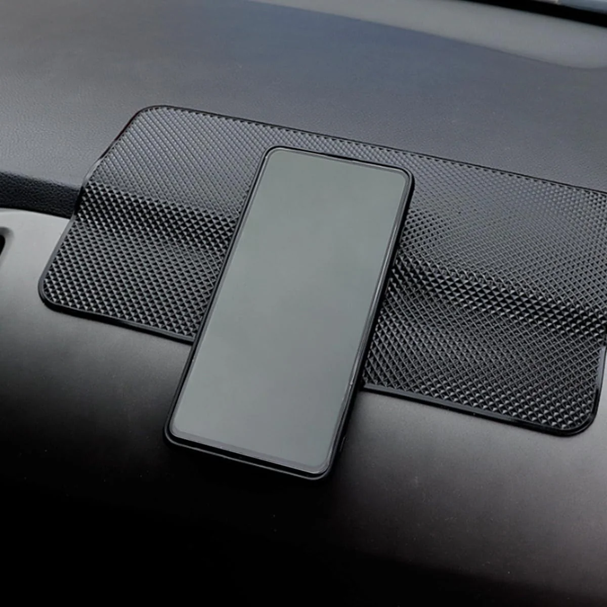 Car Dashboard Anti-Slip Mat, 10.6"×5.9" Universal Car Dash Sticky Rubber Mat, Multifunctional Non-Slip Adhesive Pad Auto Dash Gripping Mat for Cell Phones, Keys, Coins, Sunglasses (Grid) Grid - Image 7