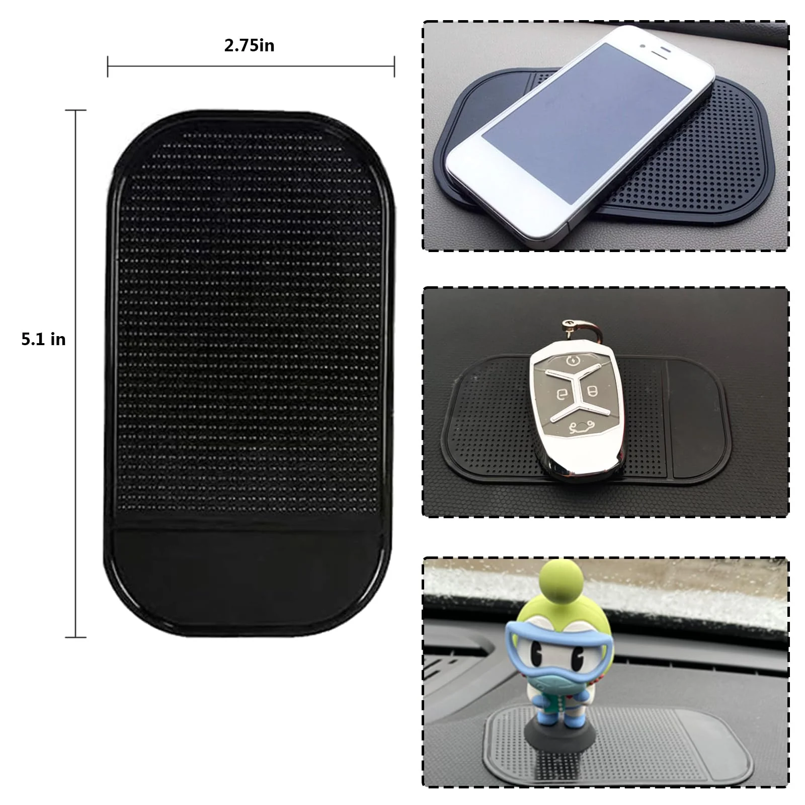 Car Dashboard Anti-Slip Mat, 5-Pack Non Slide pad for car Sticky Extra-Thick Dash Pad for Radar Detector, Cell Phone, Sticky Mat and Anti Slip Pad/Car Dash Accessories - Image 2