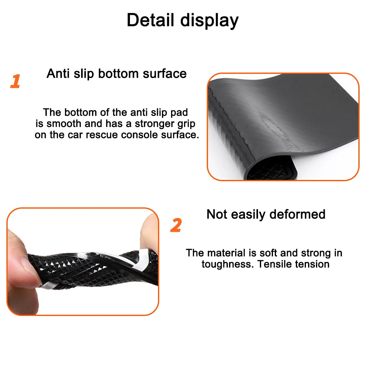 Car Dashboard Anti-Slip Mat, Adhesive Vehicle Dash Rubber Pad, Multi-Functional Auto Sticky Gripping Interior Fixing Accessories, Universal for Vehicle, SUV, Truck and More B-No Diamond 5.7*8.9in - Image 5