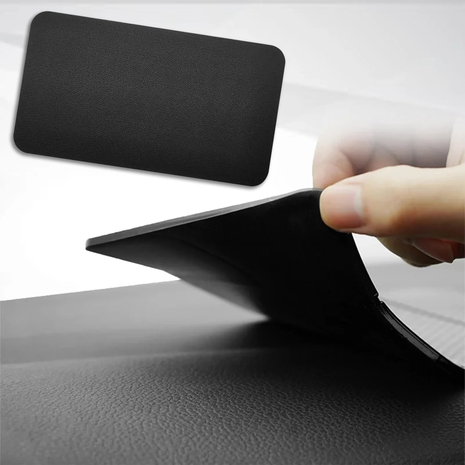 Car Dashboard Anti-Slip Mat, Car Dashboard Accessories Multifunctional Non-Slip Rubber Pad, 10.6"×5.9" Adhesive Sticky Dashboard Gripping Mat for Cell Phones, Sunglasses(Leather Texture) Leather Texture - Image 6