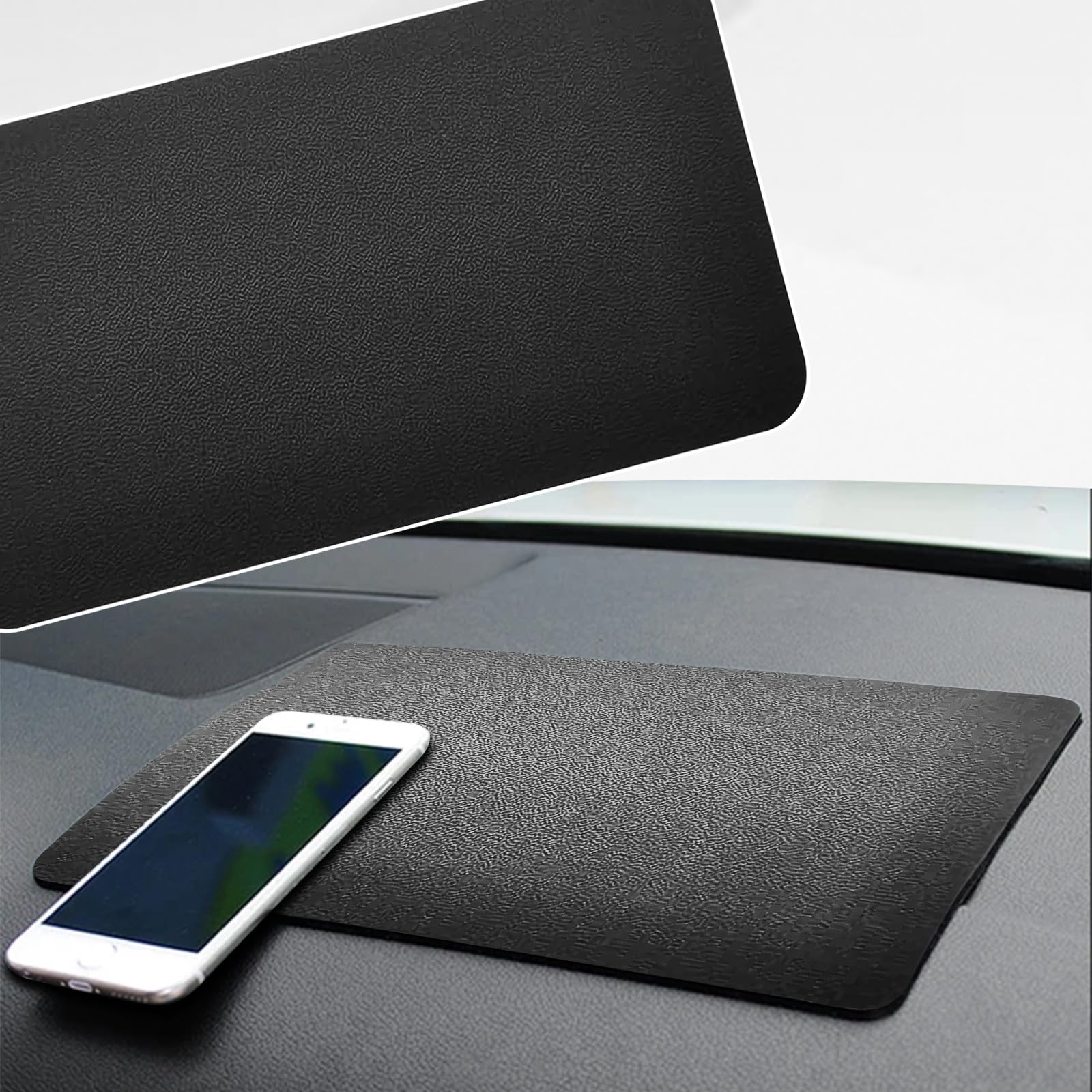 Car Dashboard Anti-Slip Rubber Mat, Multifunctional Non-Slip Mat for Car Accessories, 10.6"×5.9"Sticky Adhesive Pad Magic Anti-Slip Mat for Cell Phone, Sunglasses, Keys, Coins (Skin Striae) Skin striae - Image 3