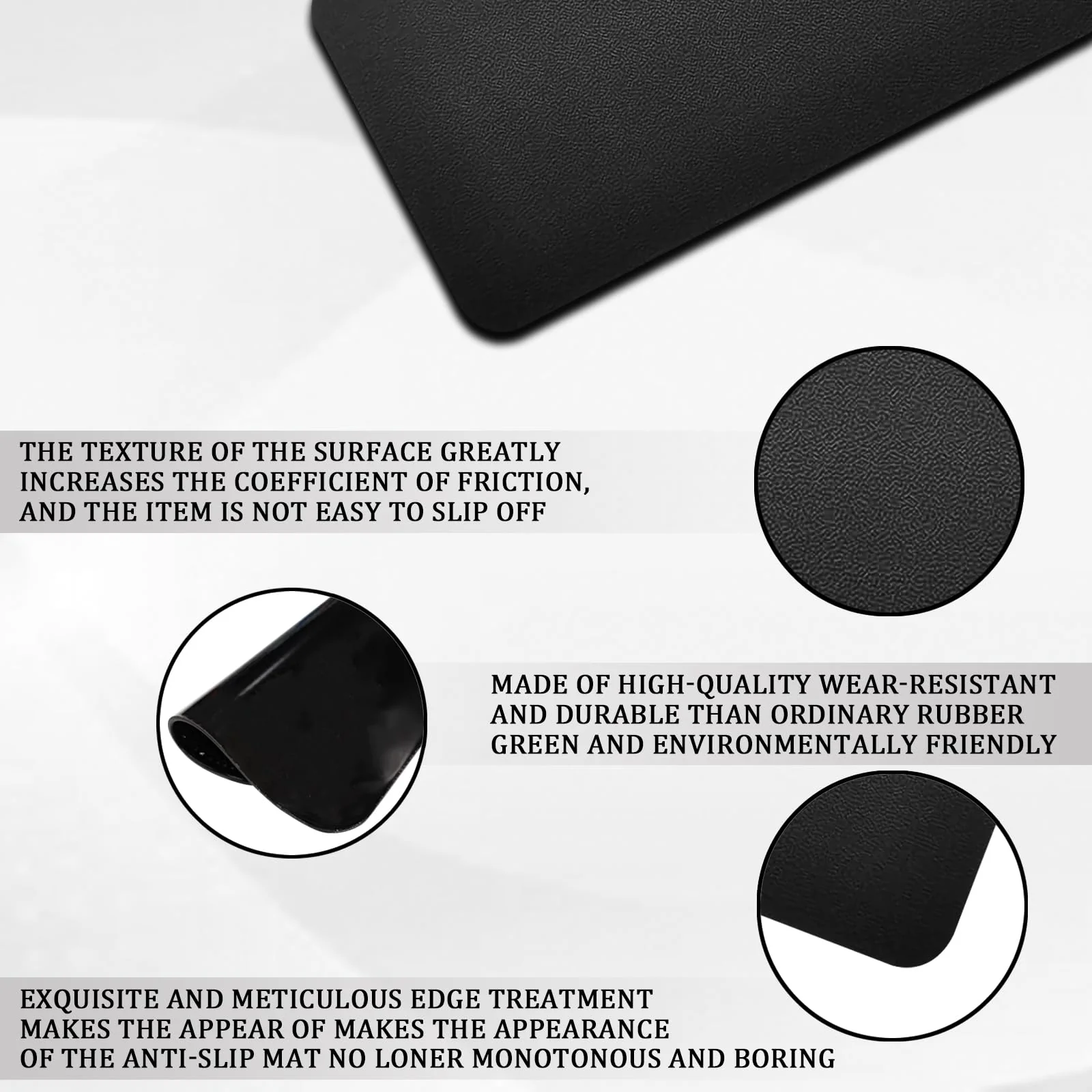 Car Dashboard Anti-Slip Rubber Mat, Multifunctional Non-Slip Mat for Car Accessories, 10.6"×5.9"Sticky Adhesive Pad Magic Anti-Slip Mat for Cell Phone, Sunglasses, Keys, Coins (Skin Striae) Skin striae - Image 4