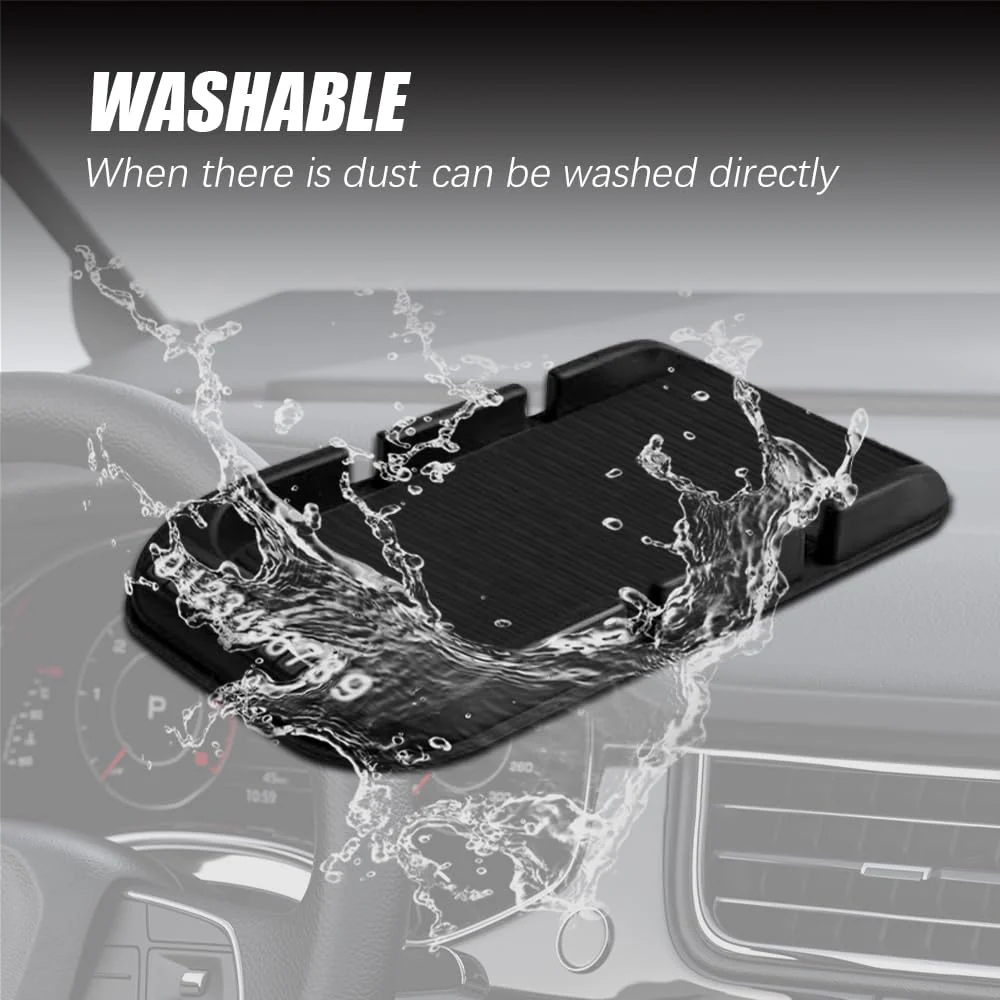 Car Dashboard Cell Phone Holder, Dash Board Cover Mat, Silicone Anti-Slip Pad Mat with Number Plate for Placing Phone Keychains, Car Accessories Interior Universal for Most Cars Black - Image 5
